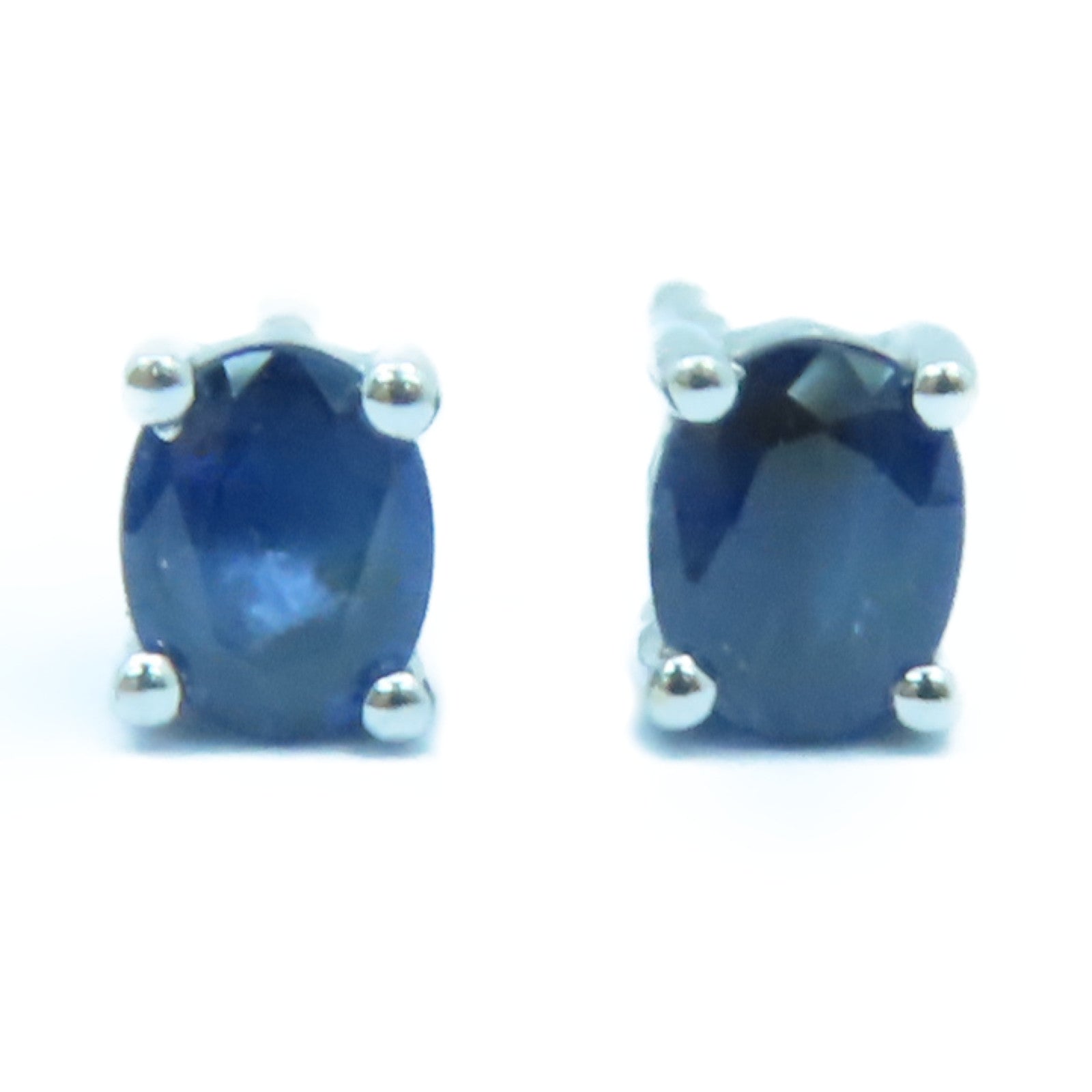 JEWELRY 18K白金Sapphire Earrings藍寶石耳環藍色/銀色