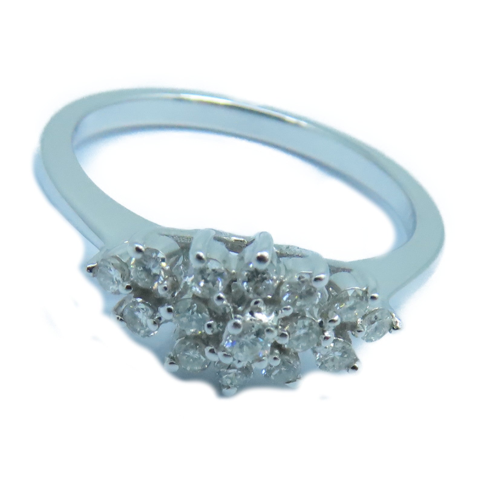 JEWELRY 【激減優惠】18K白金Diamond Ring鑽石戒指US#6銀色