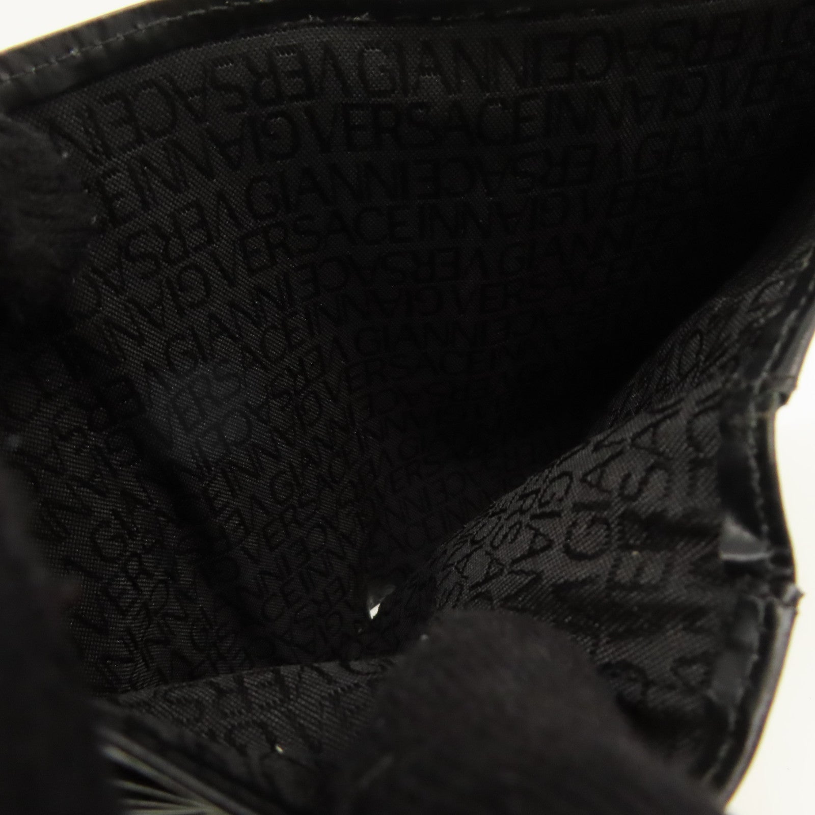 VERSACE 牛皮皮革Wallet短錢包黑色