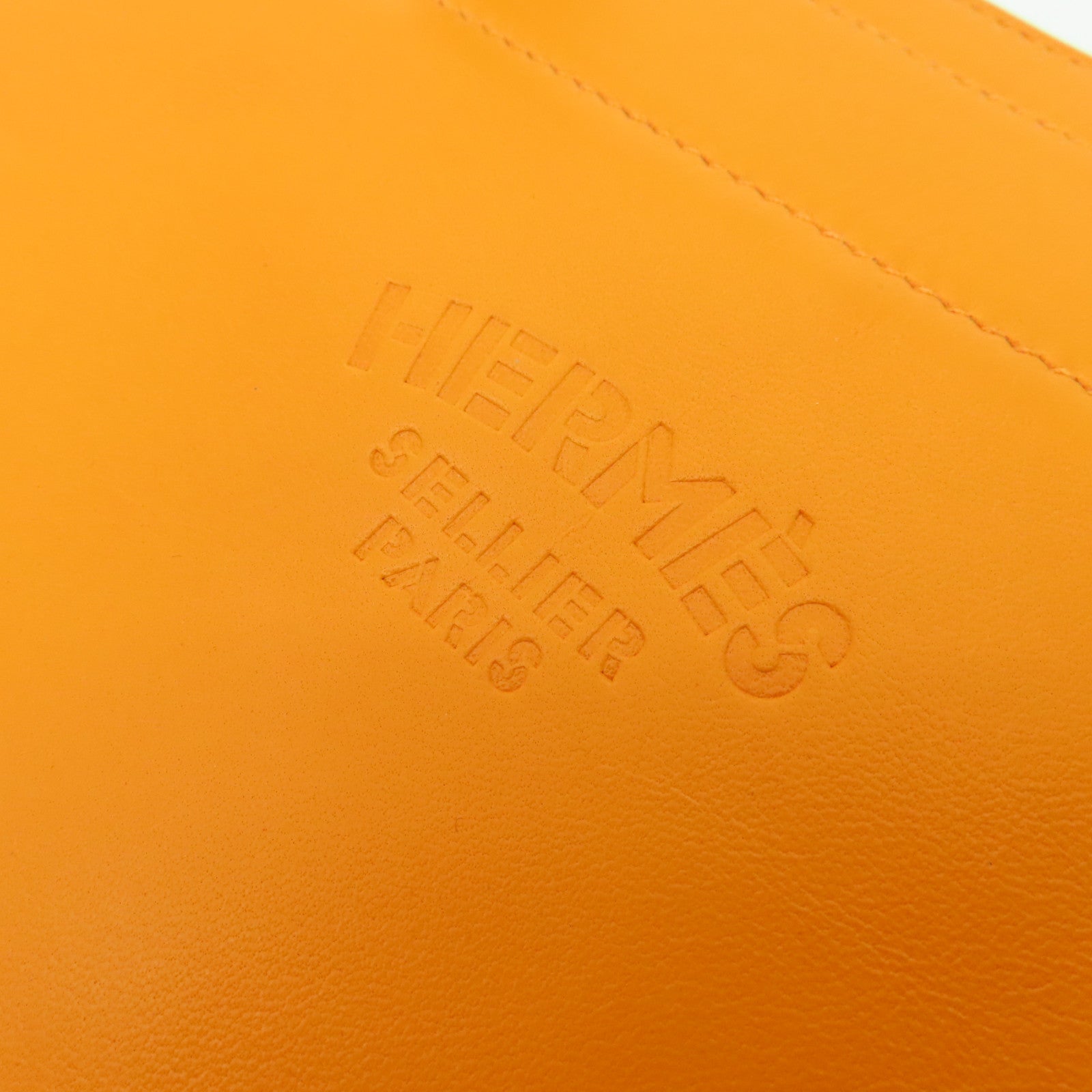 HERMES Swift皮革Aline銀扣肩背袋橘色