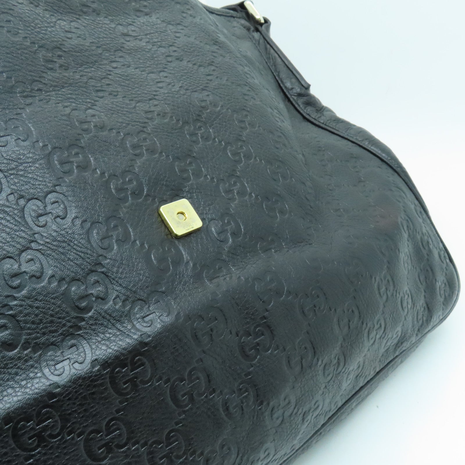 GUCCI 牛皮皮革Shoulder Bag肩背袋银扣黑色