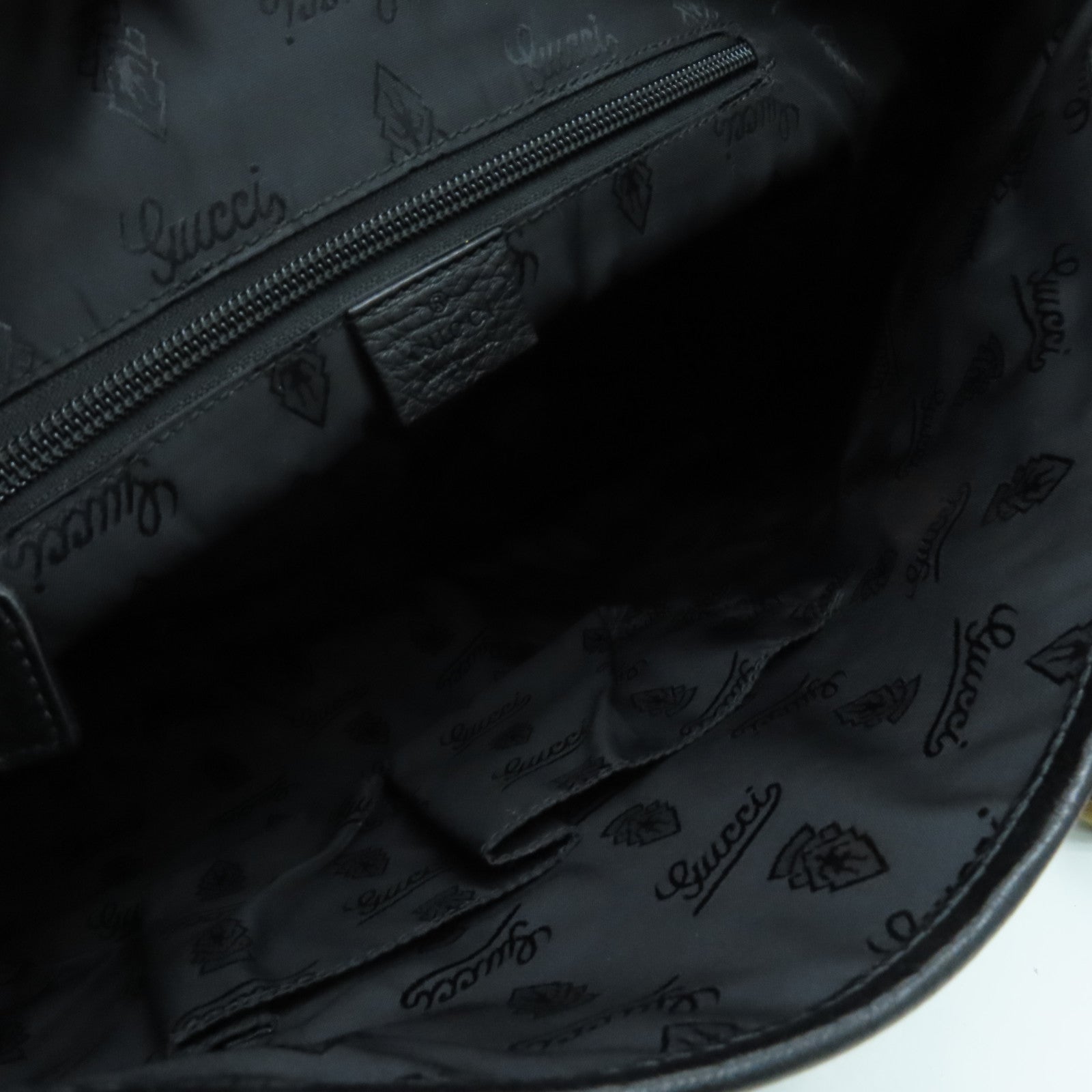 GUCCI 牛皮皮革Shoulder Bag肩背袋银扣黑色