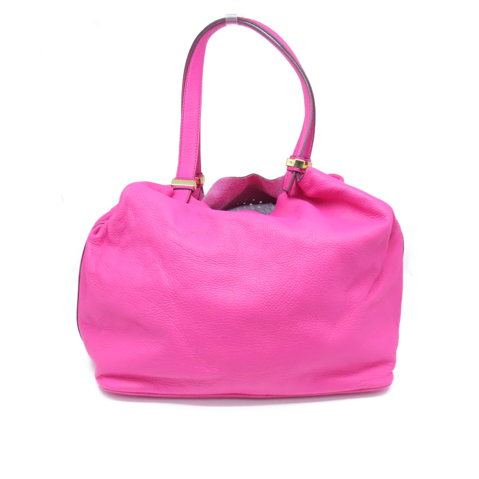 Michael Kors Leather Shoulder Bag Gold Buckle Pink