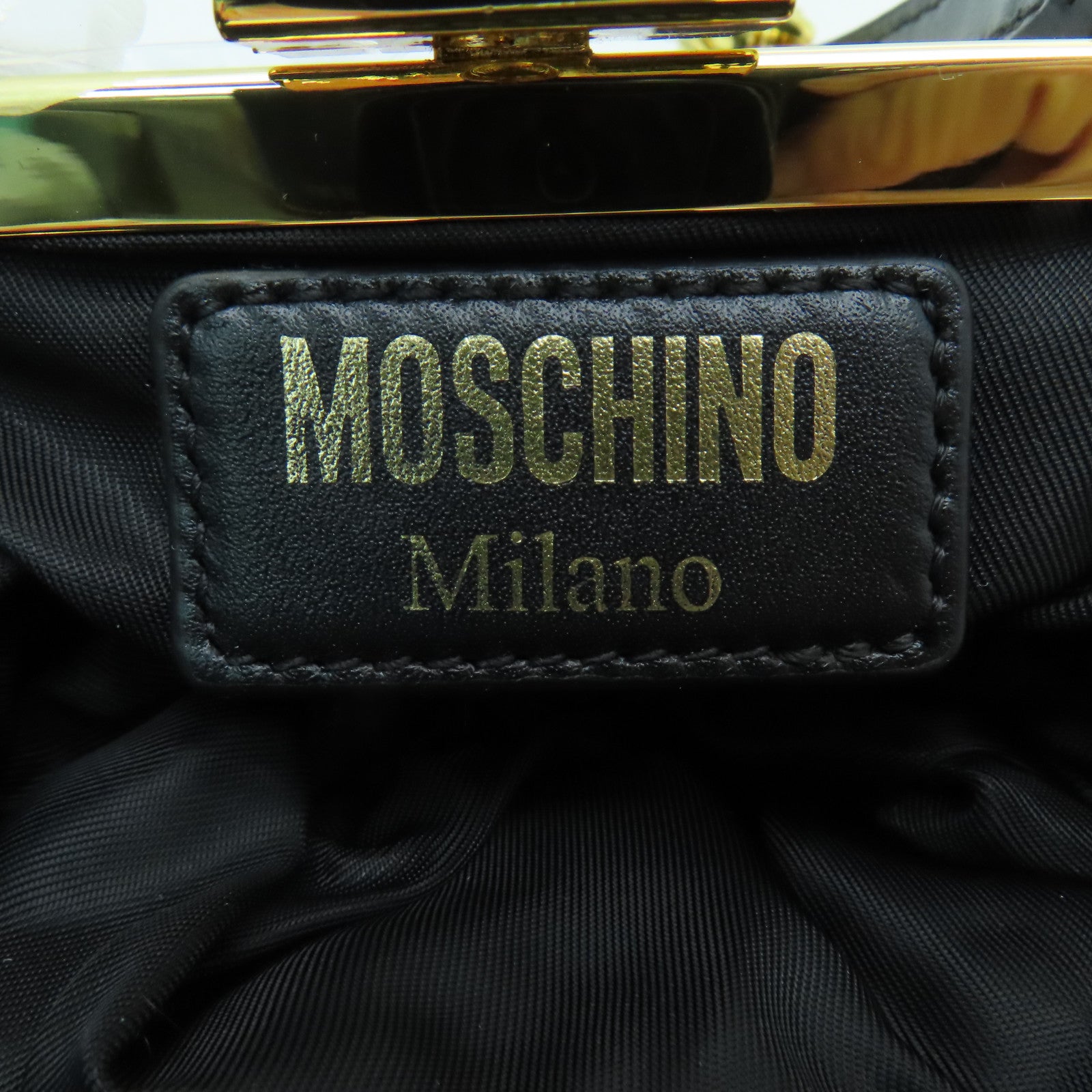 MOSCHINO 毛茸2way Shoulder Bag金扣手挽肩背兩用袋棕色