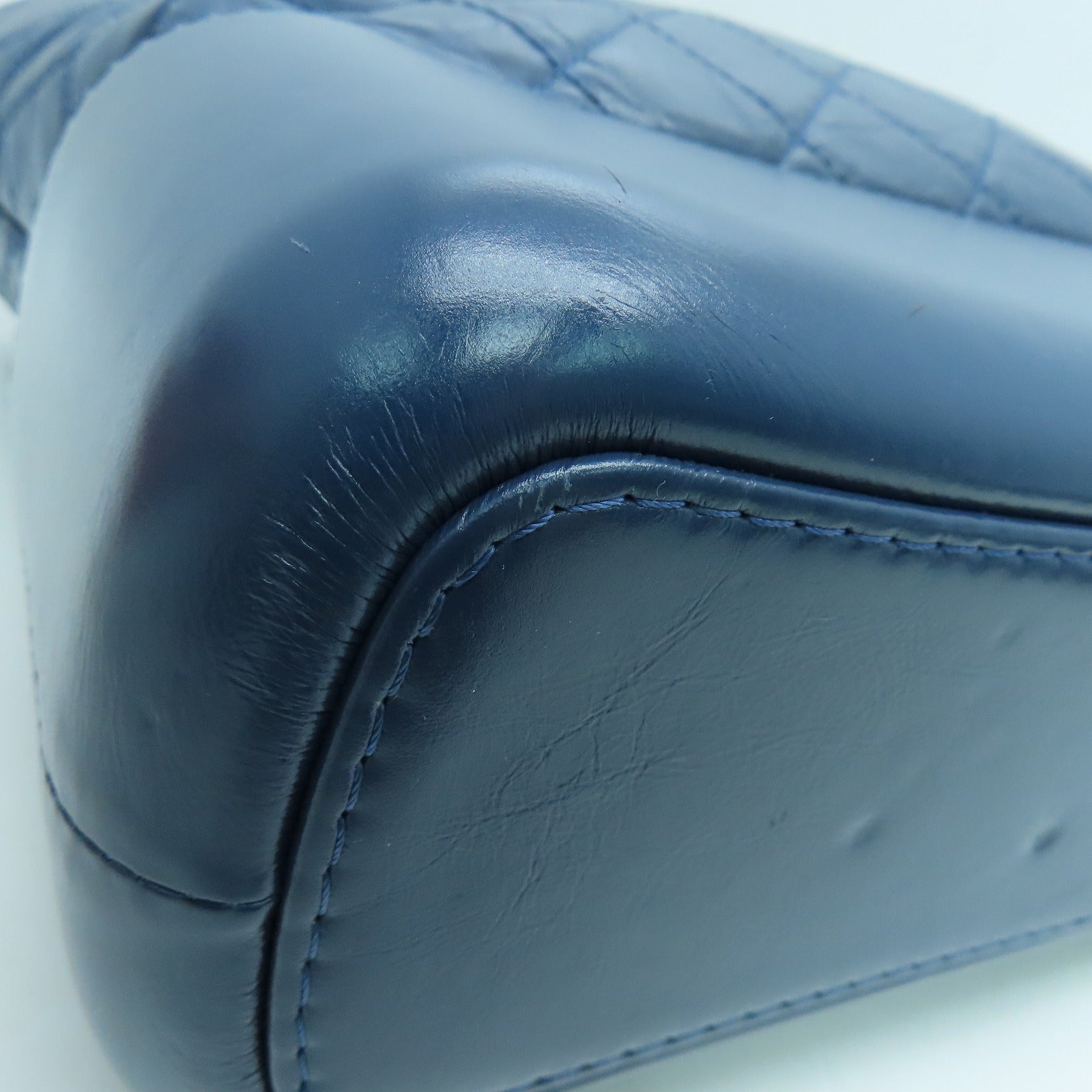 CHANEL rhombic cowhide leather Gabrielle 2Way Bag handle shoulder bag blue