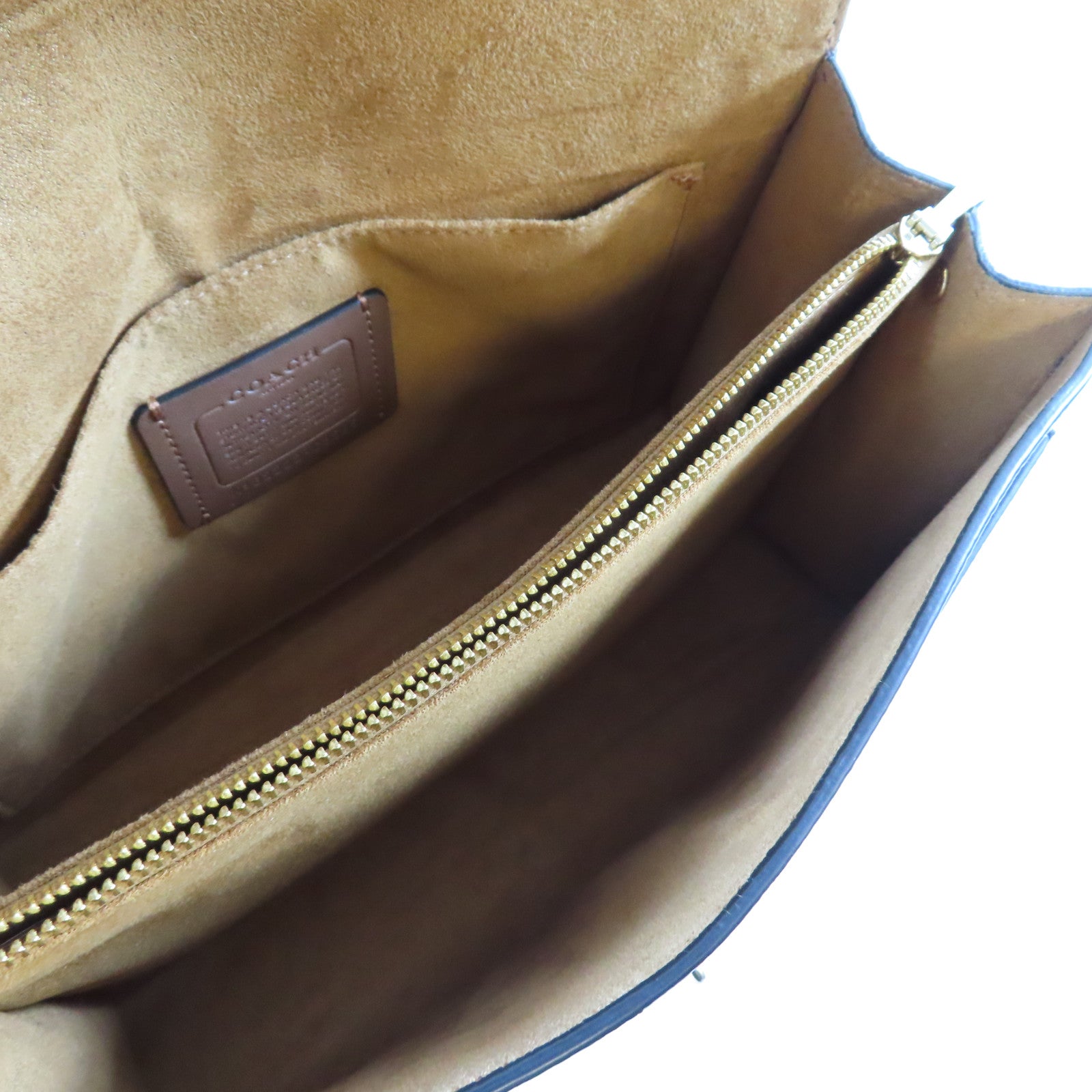 COACH 牛皮皮革Shoulder Bag金扣鏈帶肩背袋黑色