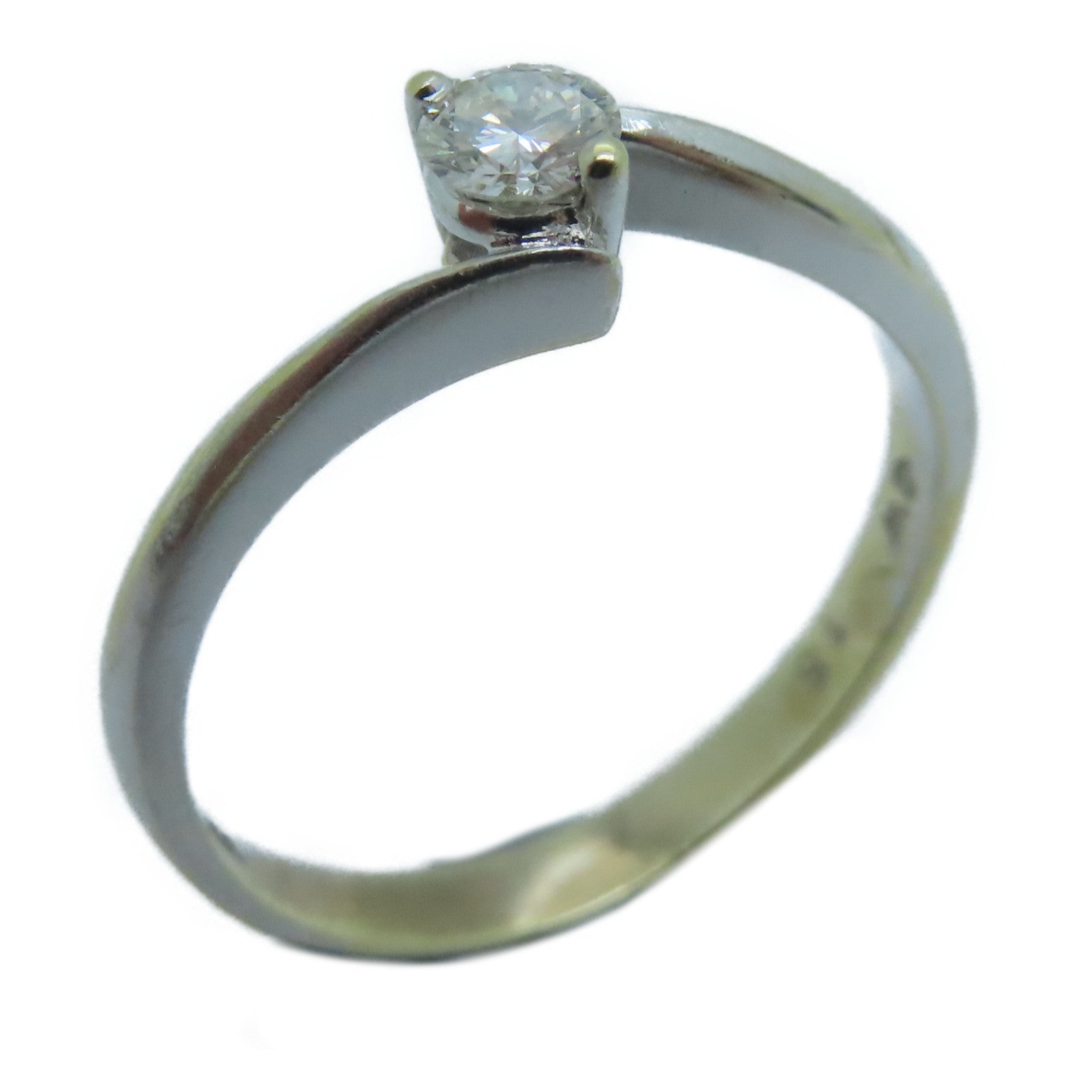 JEWELRY 18K White Gold Diamond Ring 0.15ct Diamond Ring US#5.5