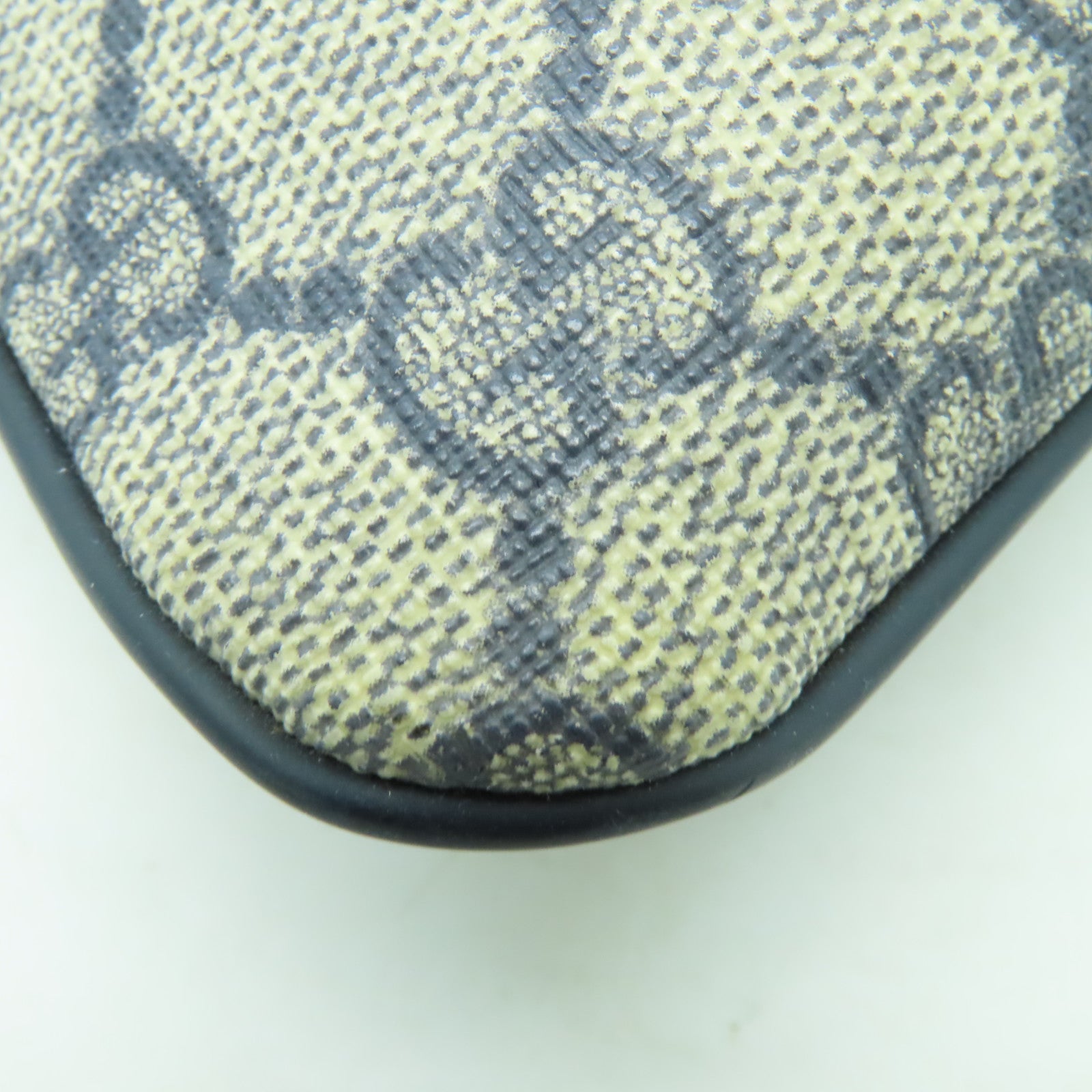 GUCCI 塗層帆布Shoulder Bag銀扣肩背袋灰色/藍色
