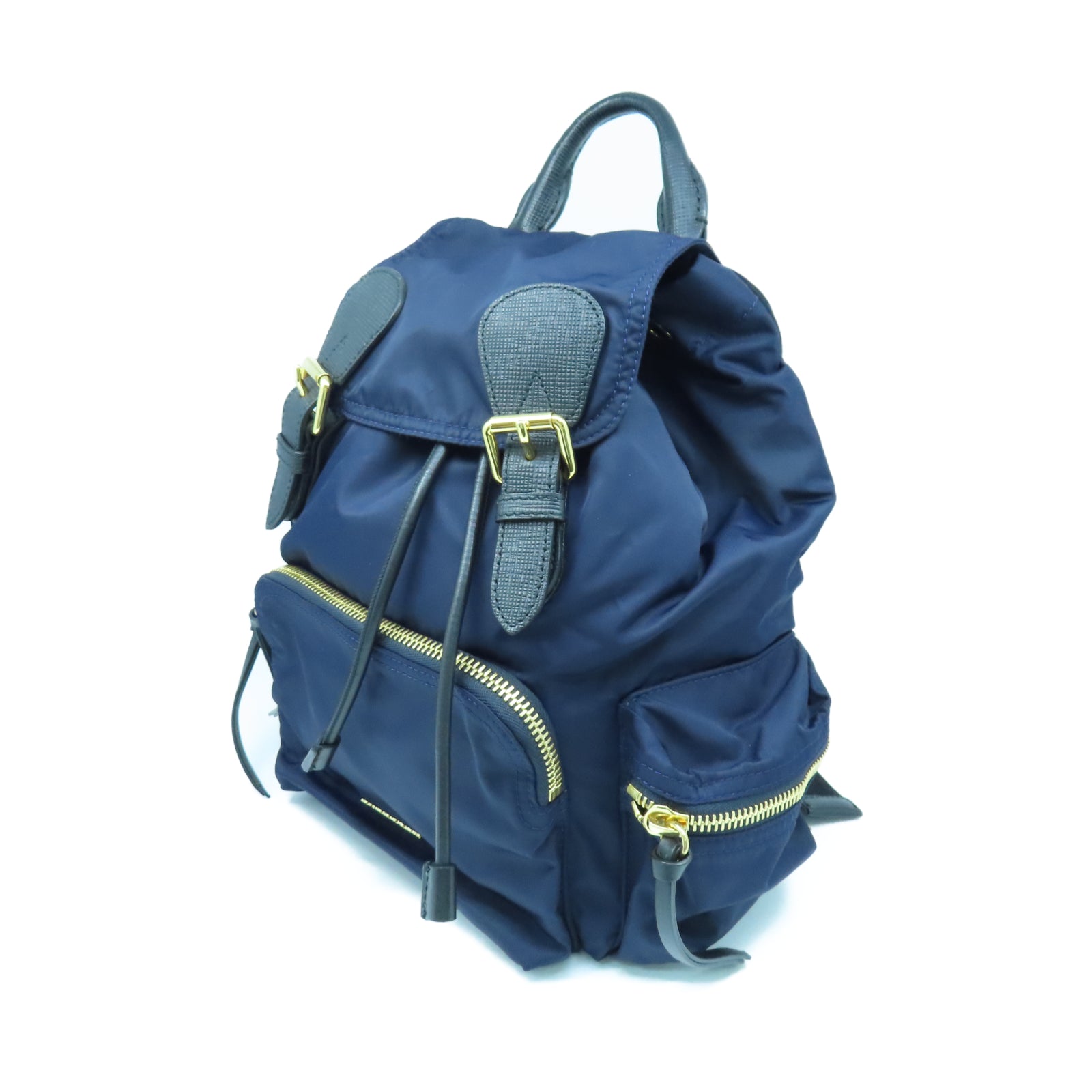 BURBERRY nylon Backpack gold buckle backpack blue