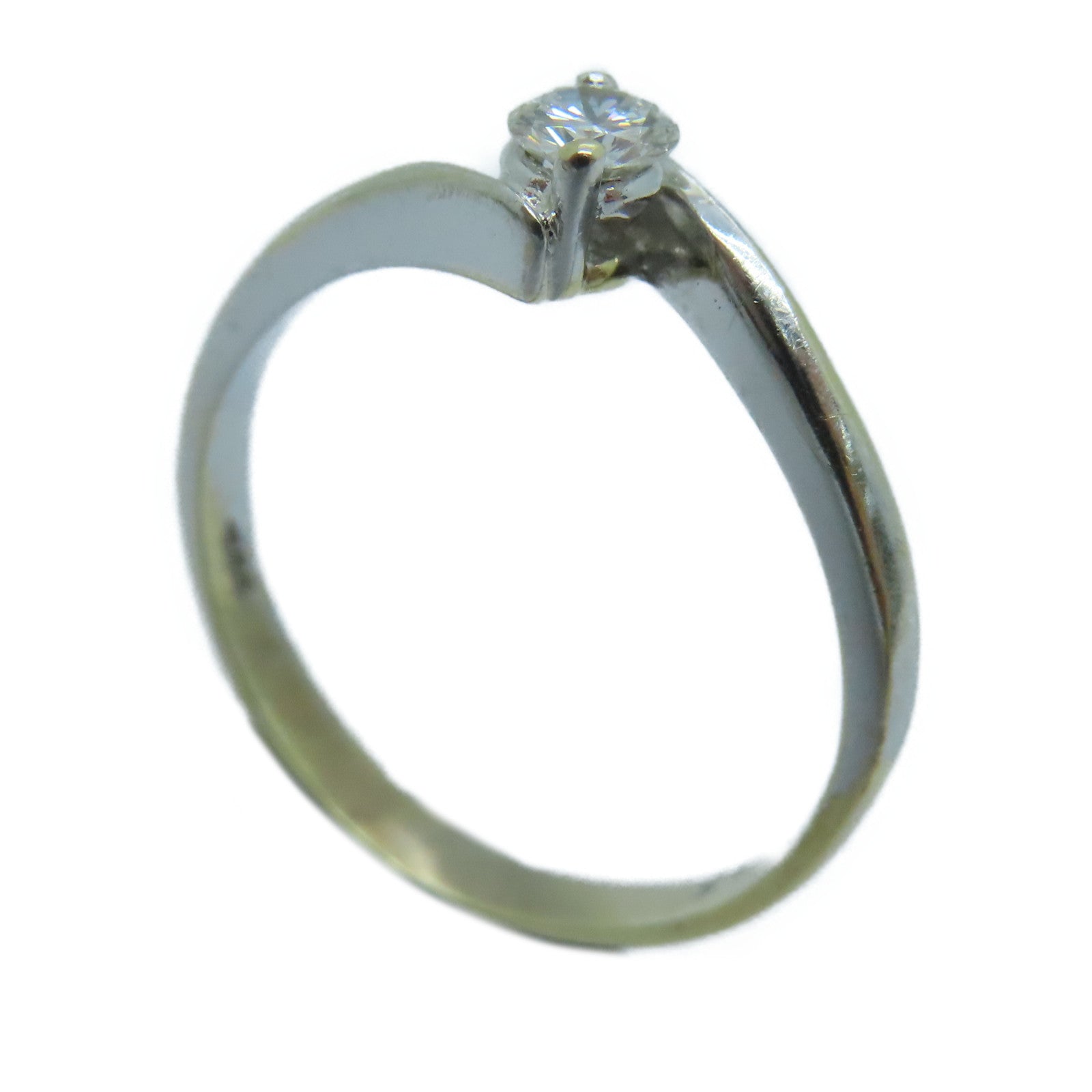 JEWELRY 18K White Gold Diamond Ring 0.15ct Diamond Ring US#5.5