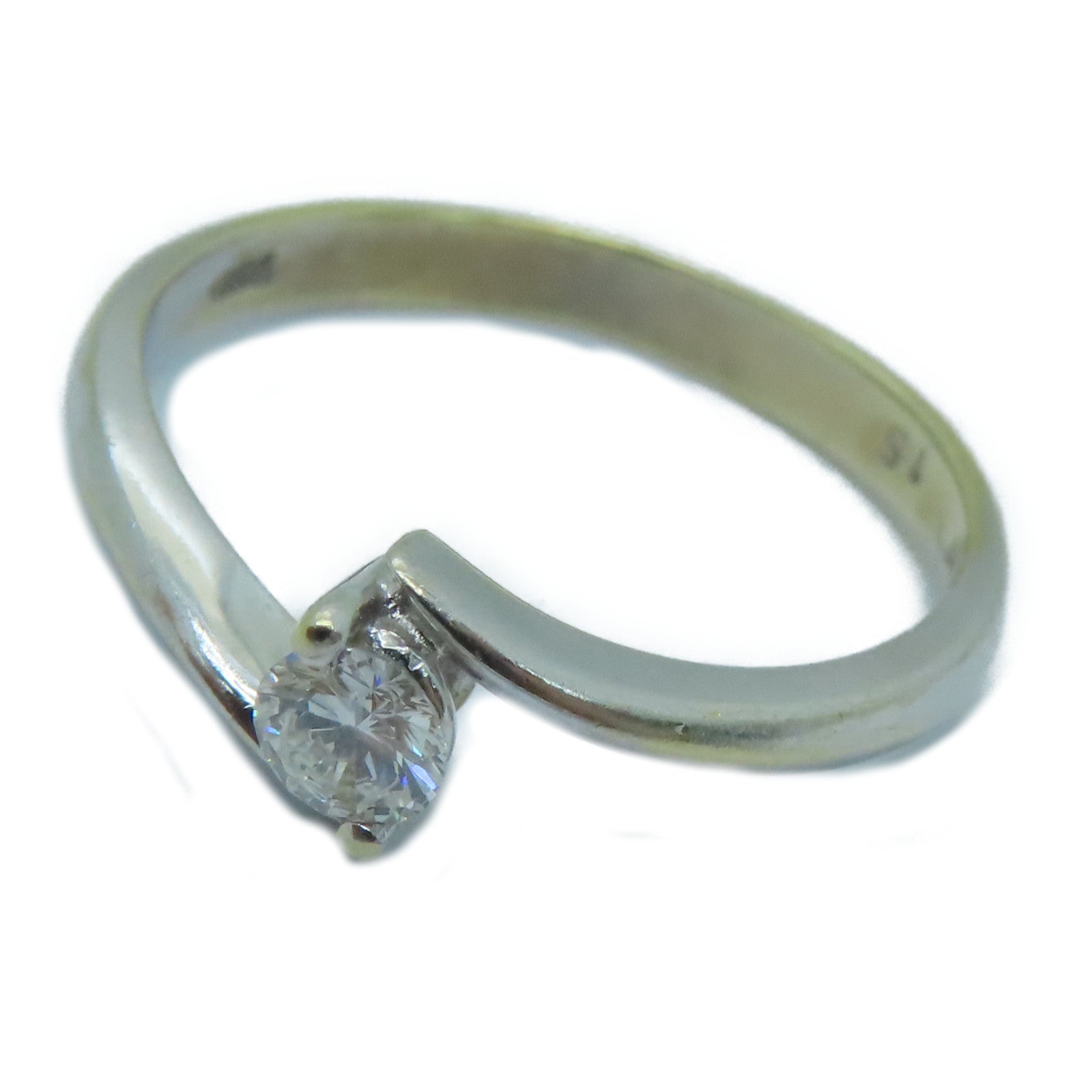 JEWELRY 18K White Gold Diamond Ring 0.15ct Diamond Ring US#5.5
