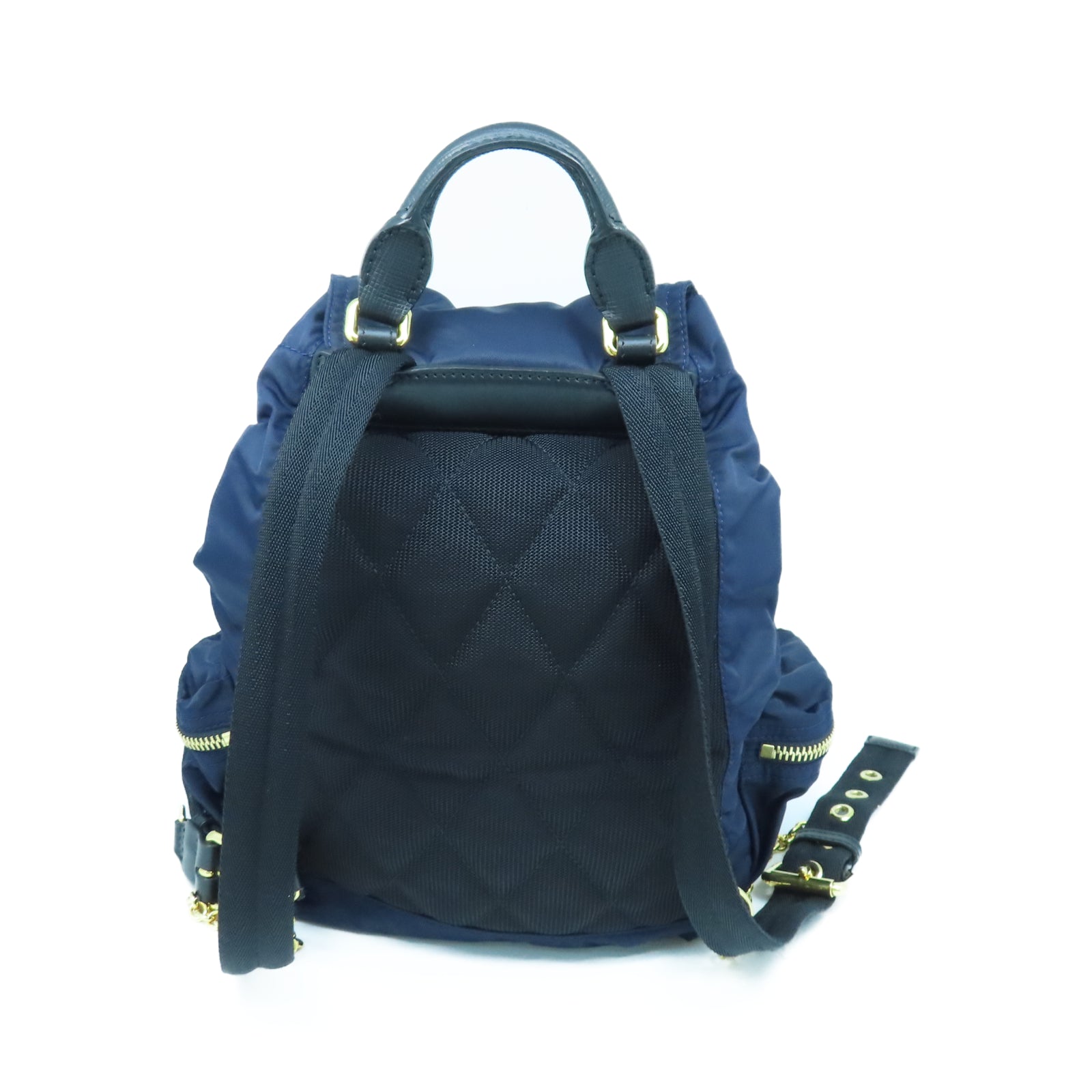 BURBERRY nylon Backpack gold buckle backpack blue