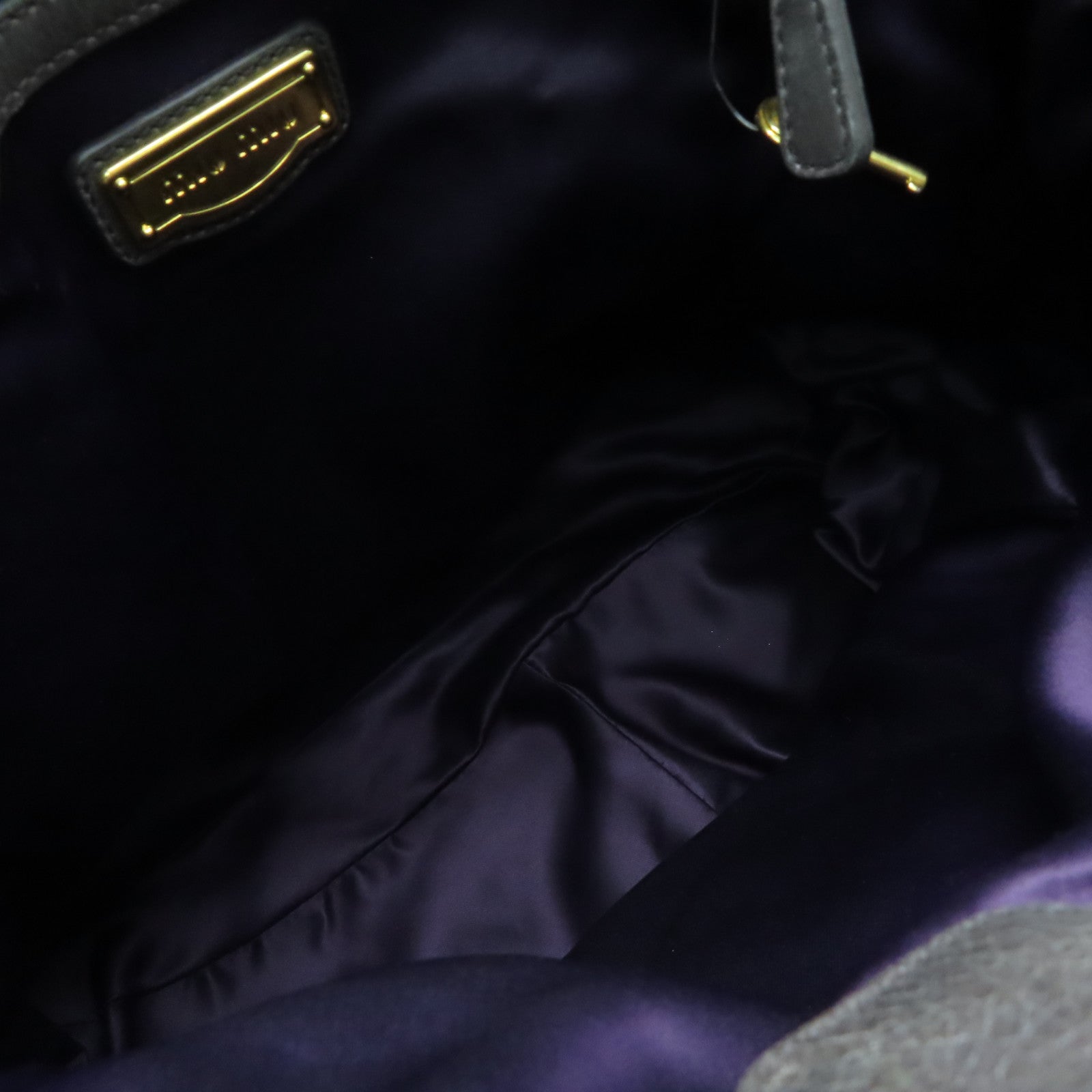 Miu Miu [Sharp Discount] Cowhide Leather 2 Way Shoulder Handle Shoulder Dual-purpose Bag Gray
