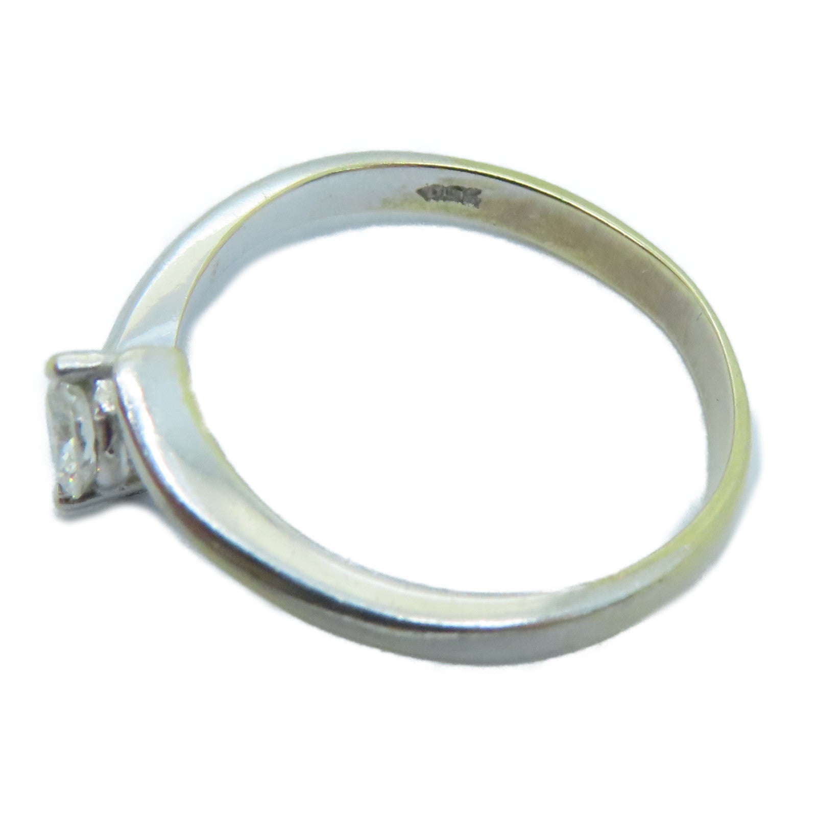 JEWELRY 18K White Gold Diamond Ring 0.15ct Diamond Ring US#5.5