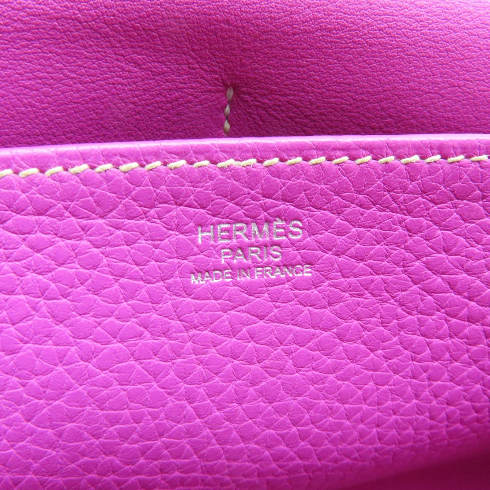 HERMES Clemence皮革Halzan 31銀扣手挽肩背兩用袋Magnolia粉紅色