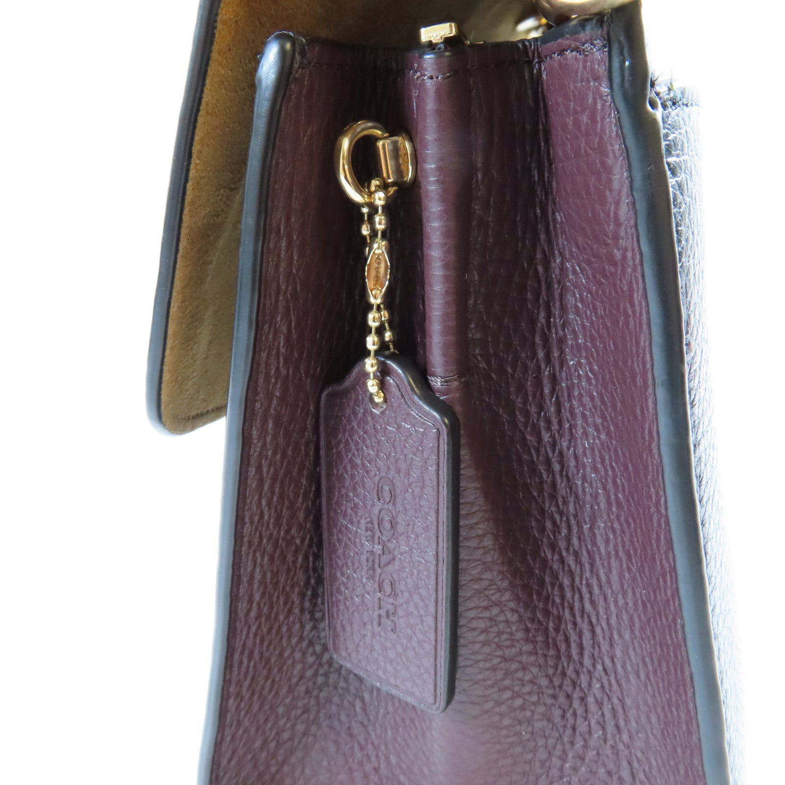 COACH 牛皮皮革Shoulder Bag金扣鏈帶肩背袋黑色