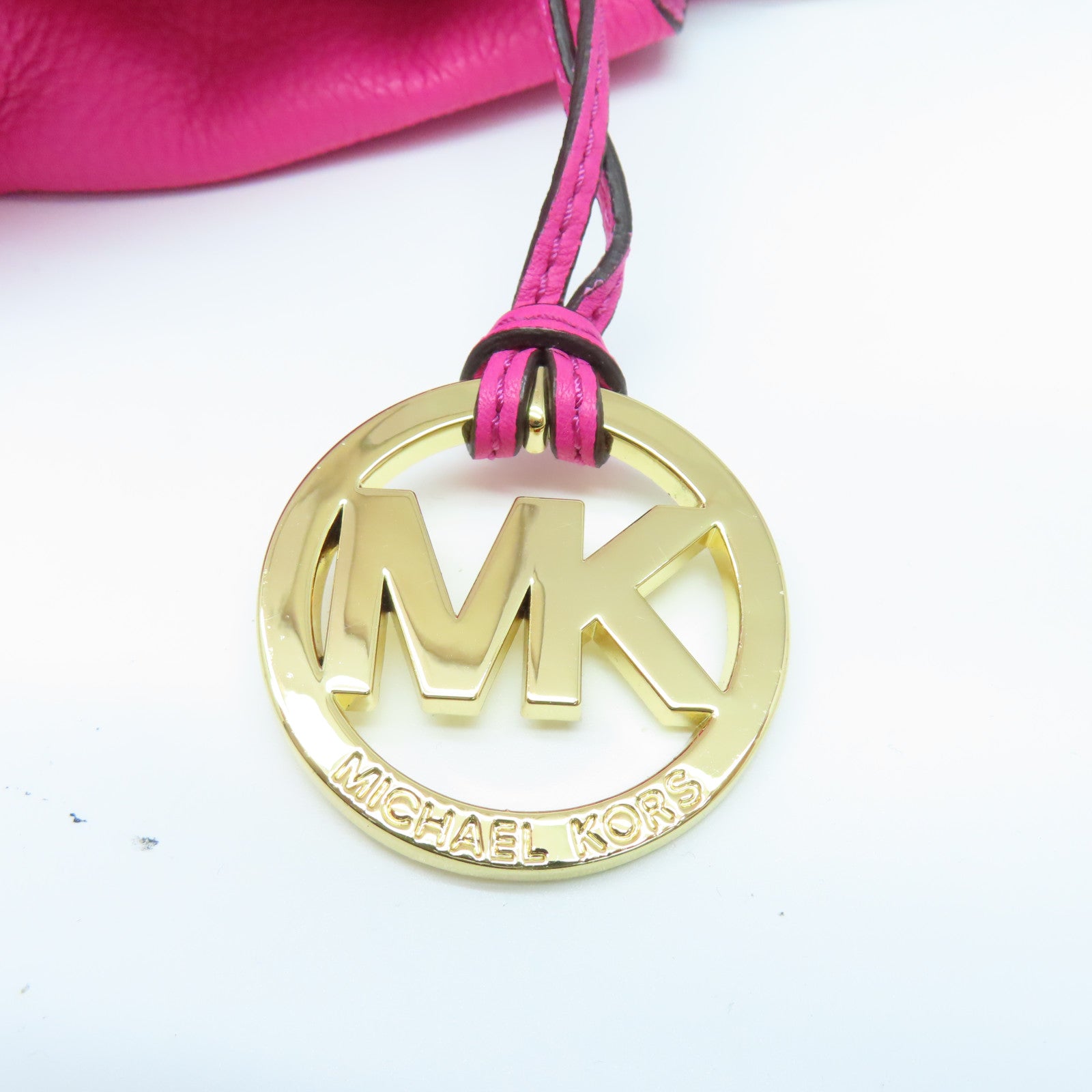Michael Kors Leather Shoulder Bag Gold Buckle Pink