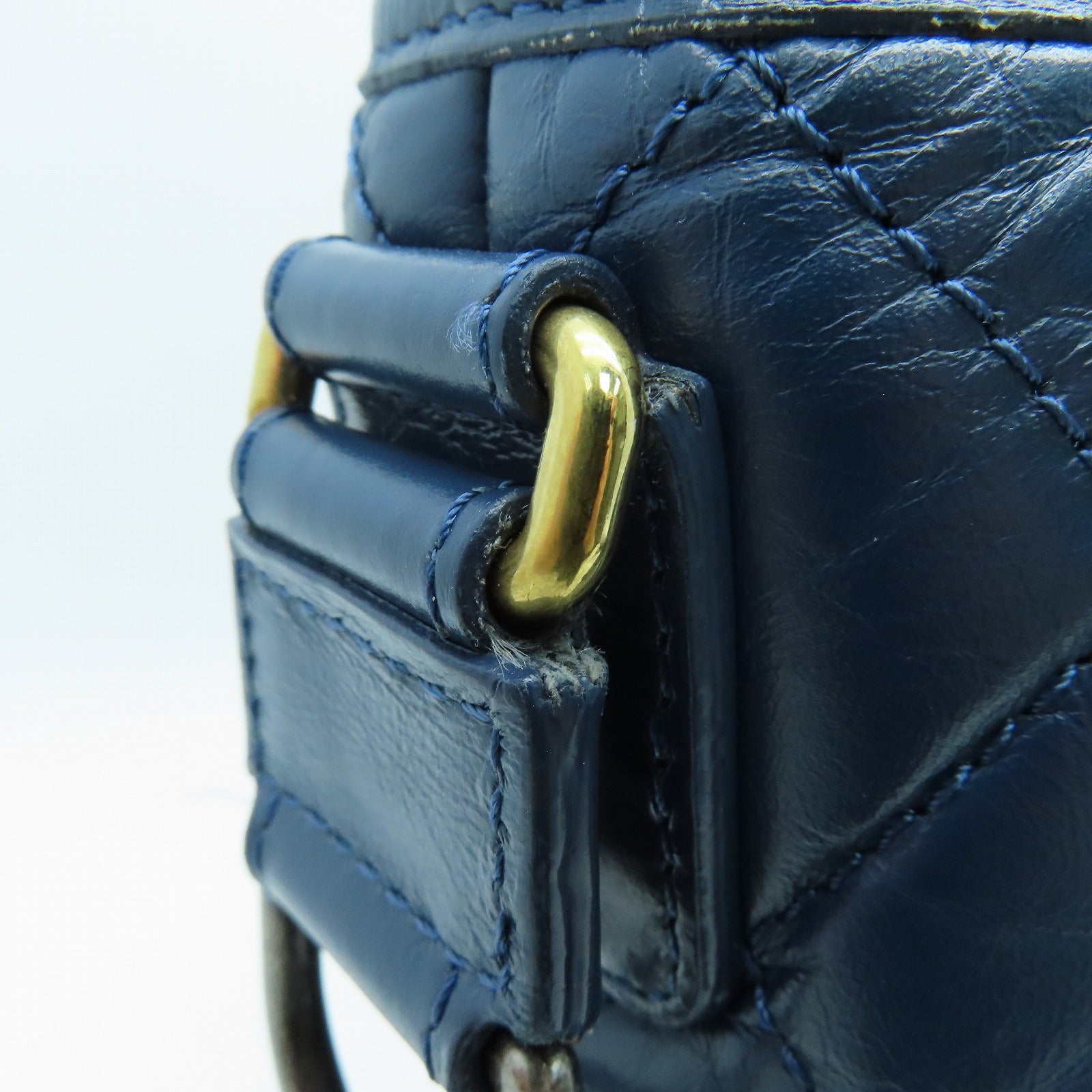 CHANEL rhombic cowhide leather Gabrielle 2Way Bag handle shoulder bag blue