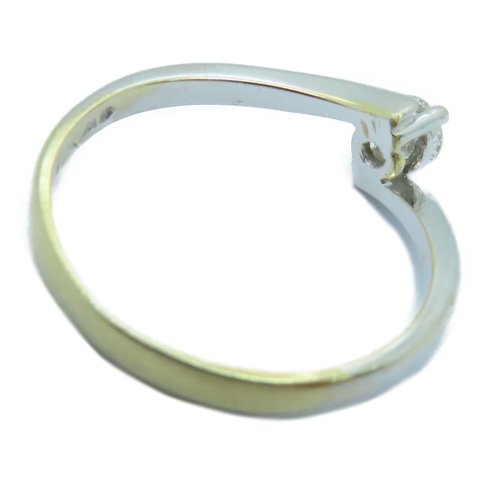 JEWELRY 18K White Gold Diamond Ring 0.15ct Diamond Ring US#5.5