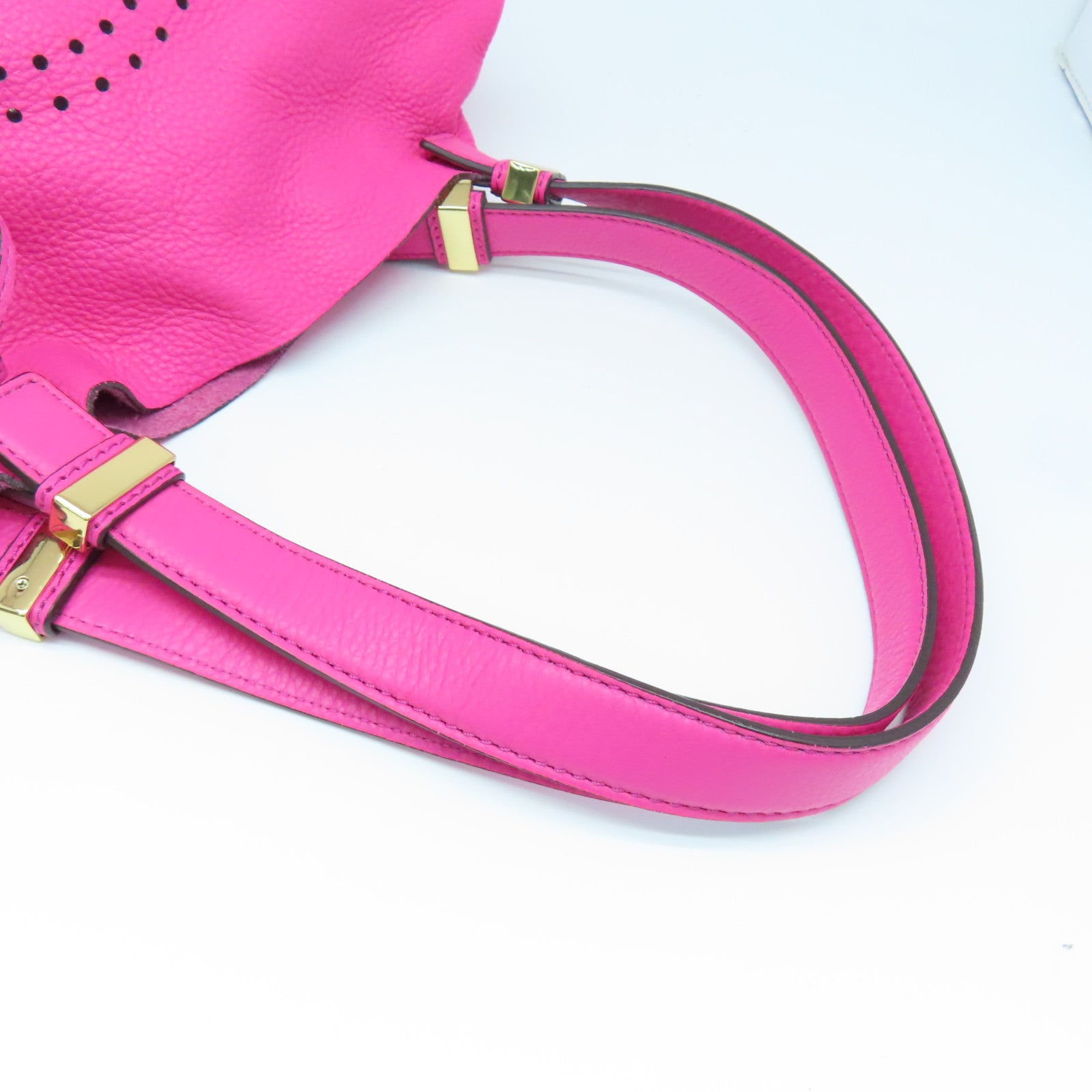 Michael Kors Leather Shoulder Bag Gold Buckle Pink