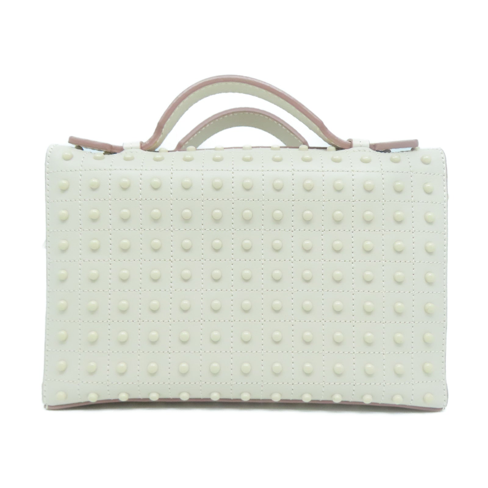 TOD’S 牛皮皮革Shoulder Bag銀扣手挽肩背兩用袋粉紅色