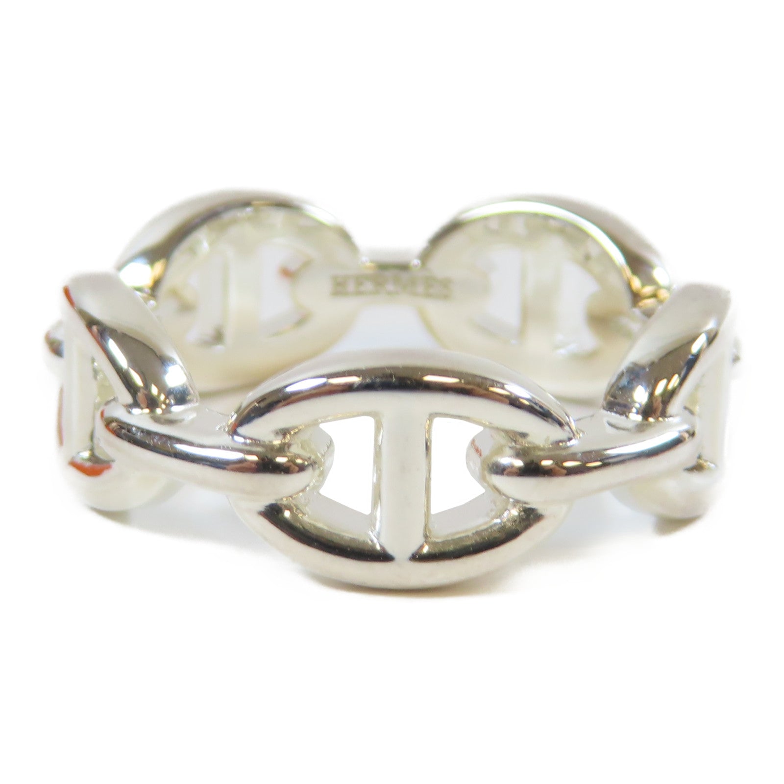 HERMES 925純銀Chaine D'ancre Enchainee #55戒指銀色US#7