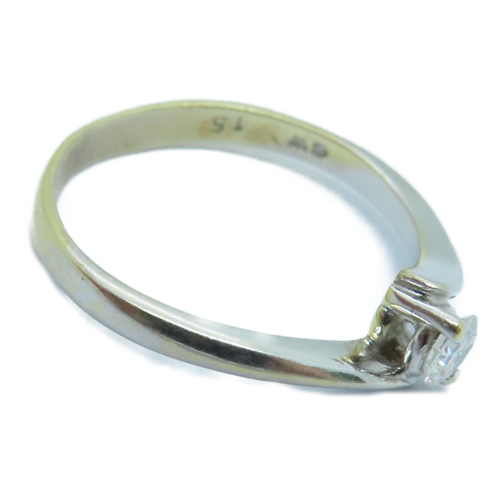 JEWELRY 18K White Gold Diamond Ring 0.15ct Diamond Ring US#5.5