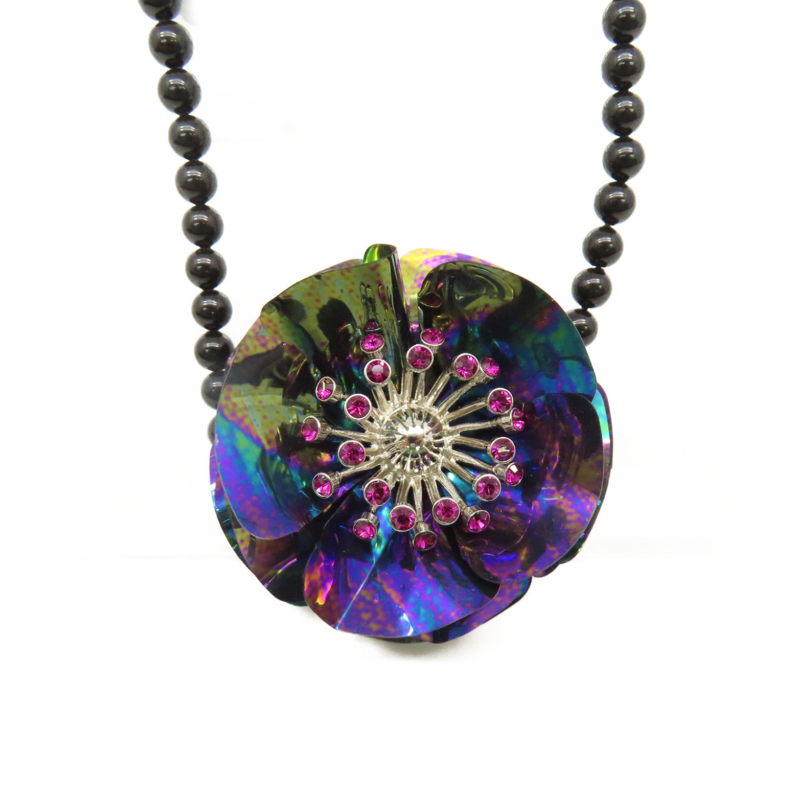 Miu Miu PVC/金屬Necklace Brooch項鍊/胸針黑色/紫色