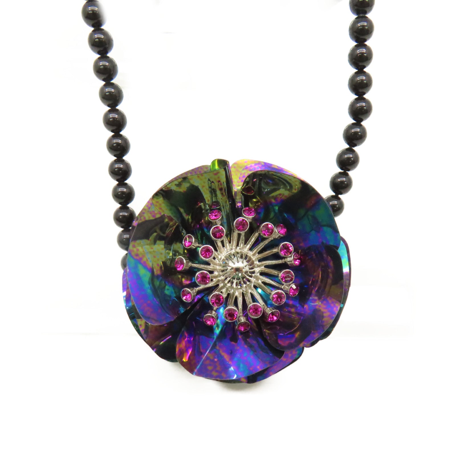 Miu Miu PVC/金屬Necklace Brooch項鍊/胸針黑色/紫色
