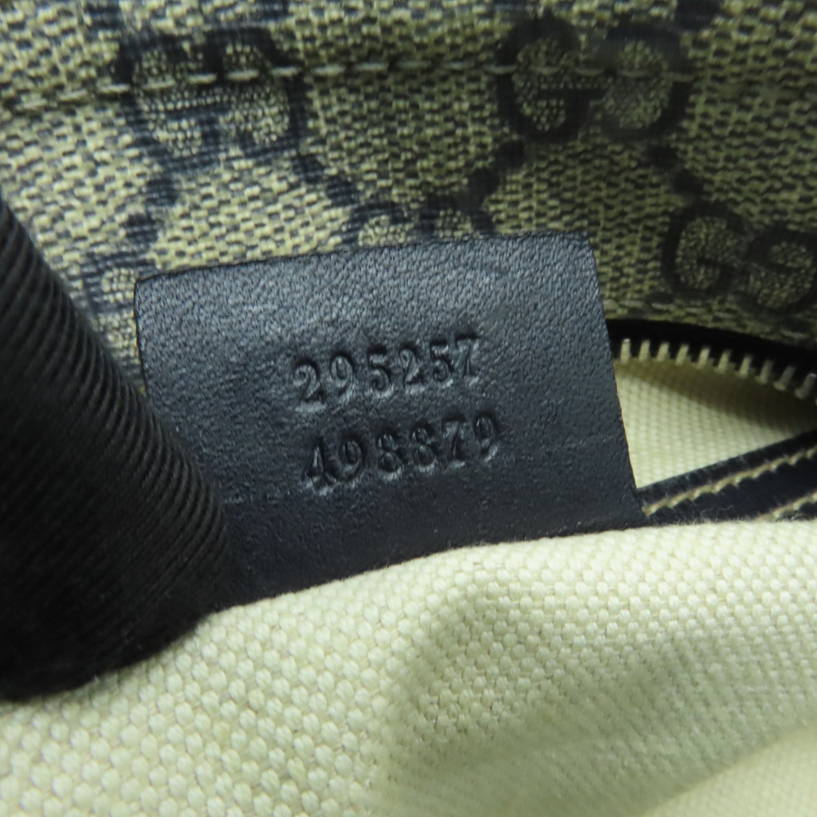 GUCCI 塗層帆布Shoulder Bag銀扣肩背袋灰色/藍色