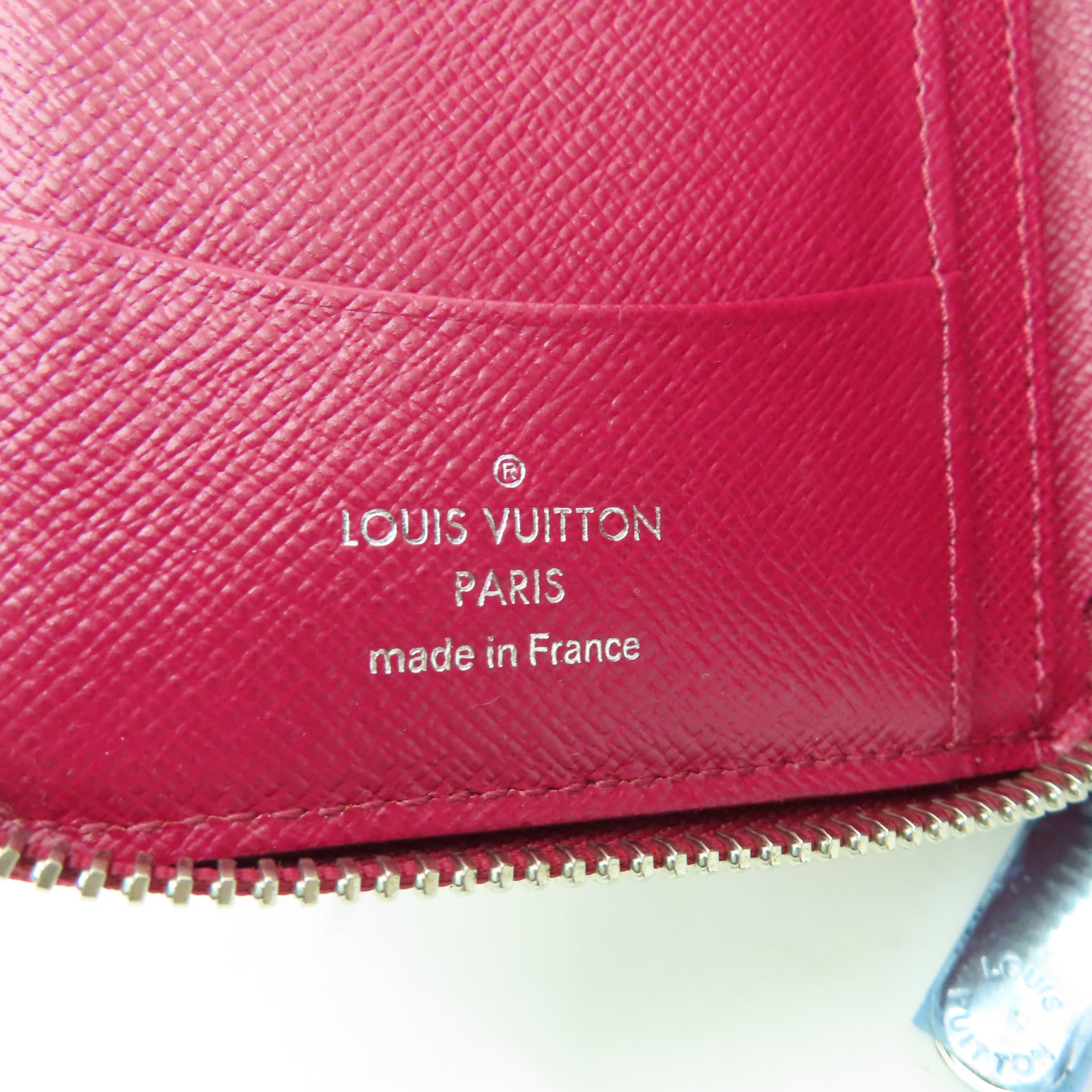 LOUIS VUITTON Epi Zipper Compact Wallet銀扣長錢包紅色