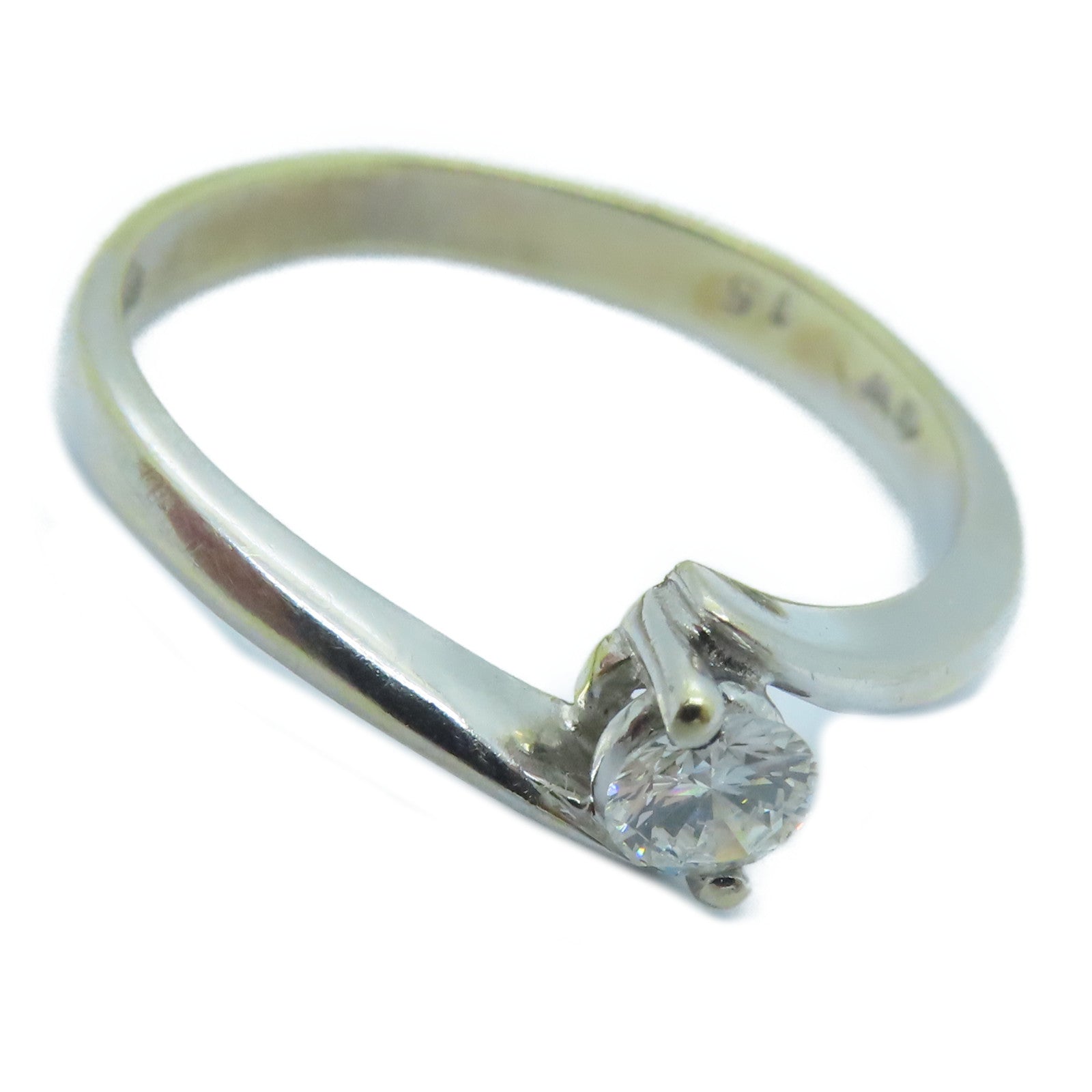 JEWELRY 18K White Gold Diamond Ring 0.15ct Diamond Ring US#5.5