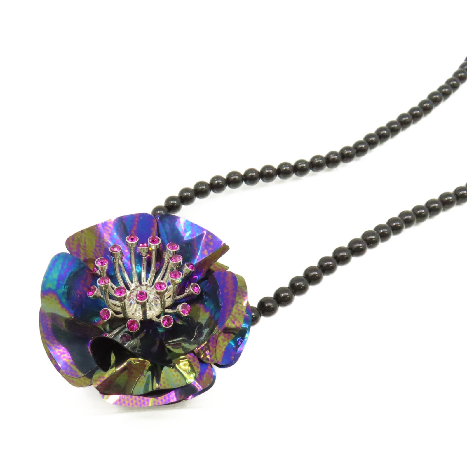 Miu Miu PVC/金屬Necklace Brooch項鍊/胸針黑色/紫色