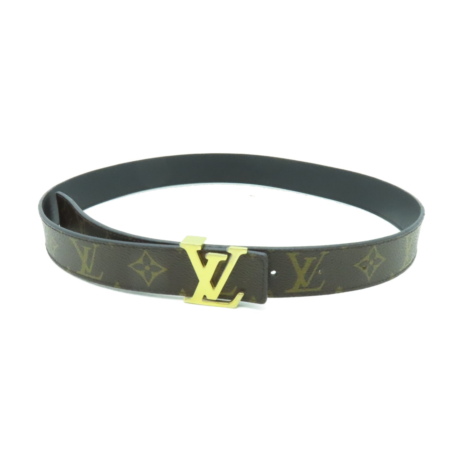LOUIS VUITTON 【激減優惠】Monogram Belt 80cm金扣皮帶棕色