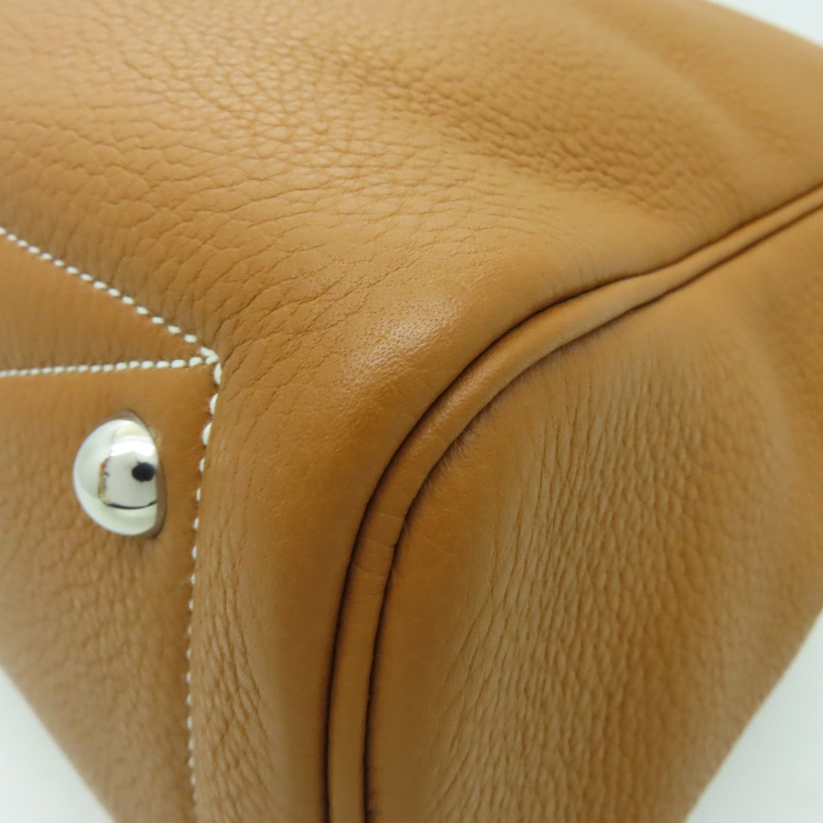 HERMES Clemence皮革Victoria銀扣手挽袋啡色