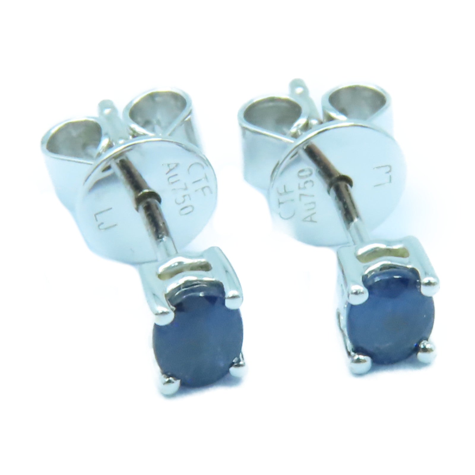 JEWELRY 18K白金Sapphire Earrings藍寶石耳環藍色/銀色