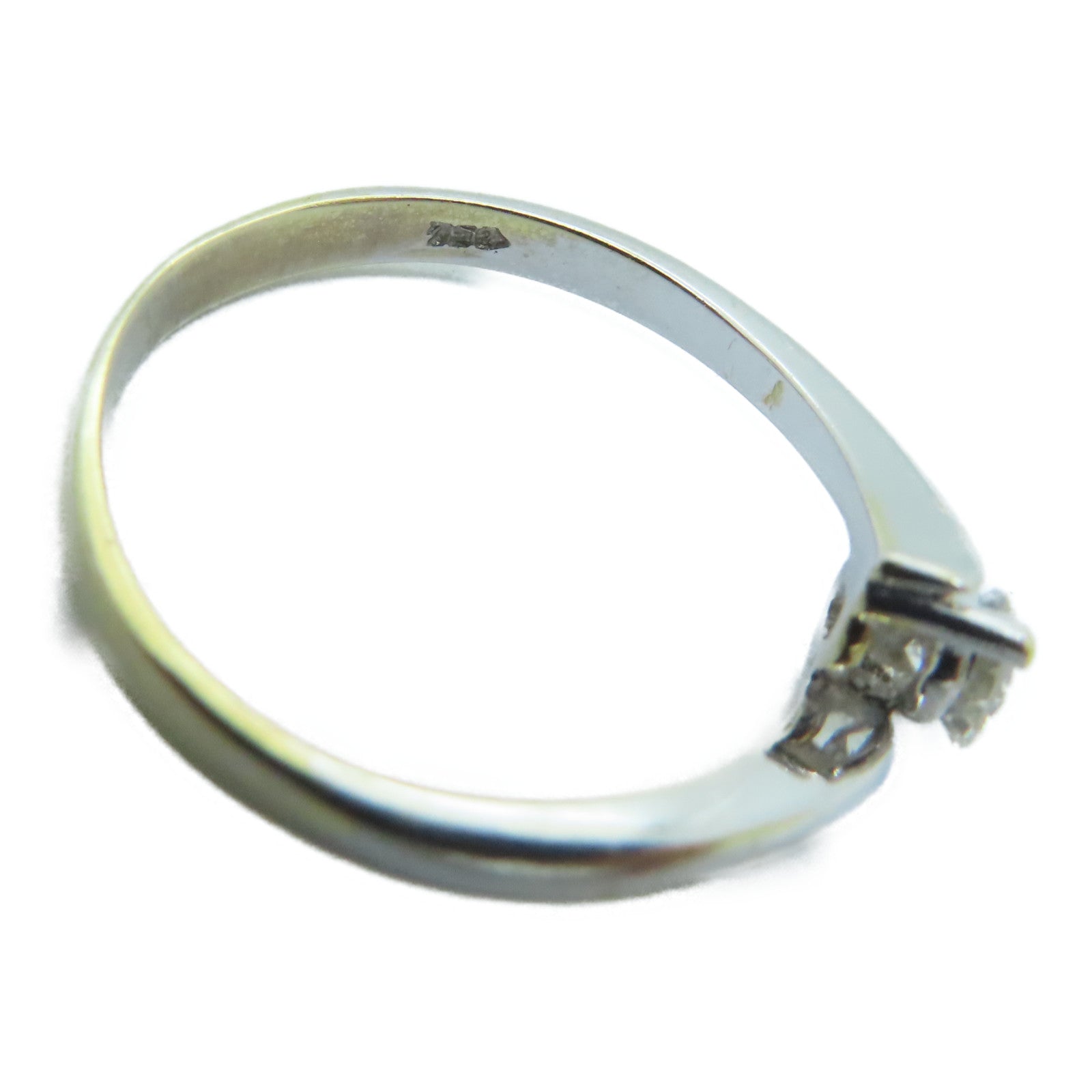 JEWELRY 18K White Gold Diamond Ring 0.15ct Diamond Ring US#5.5