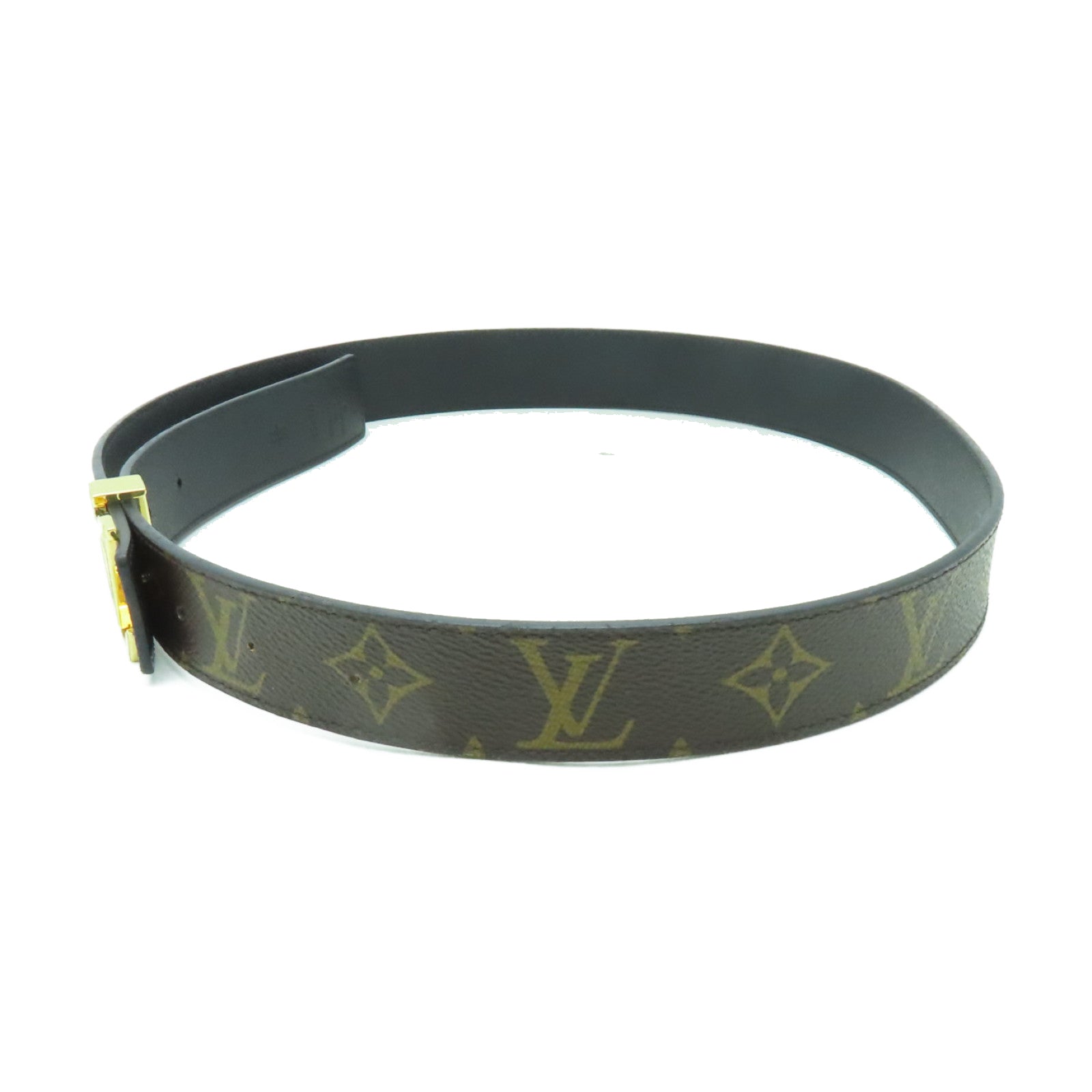 LOUIS VUITTON 【激減優惠】Monogram Belt 80cm金扣皮帶棕色