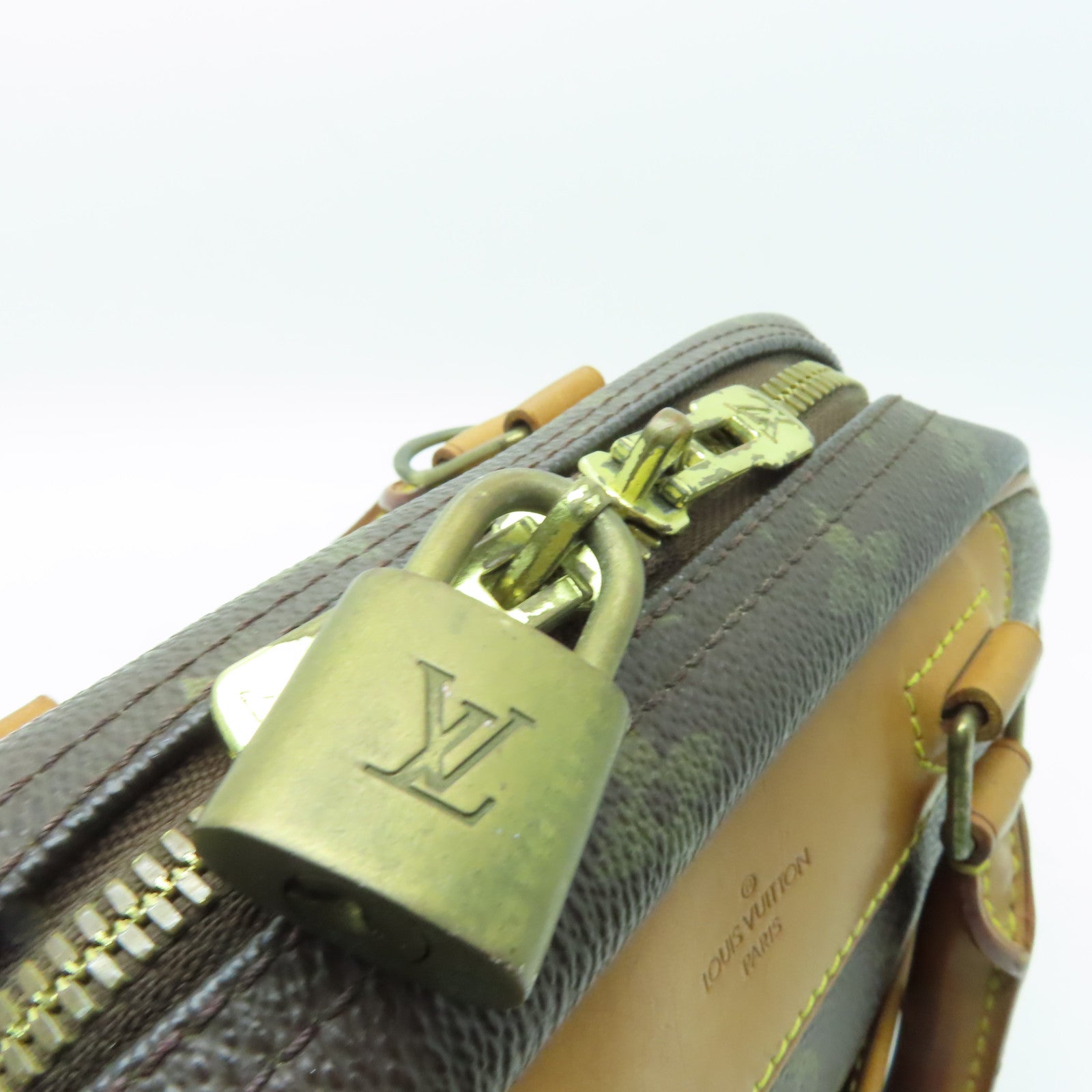 LOUIS VUITTON Monogram Trouville金扣手挽袋啡色