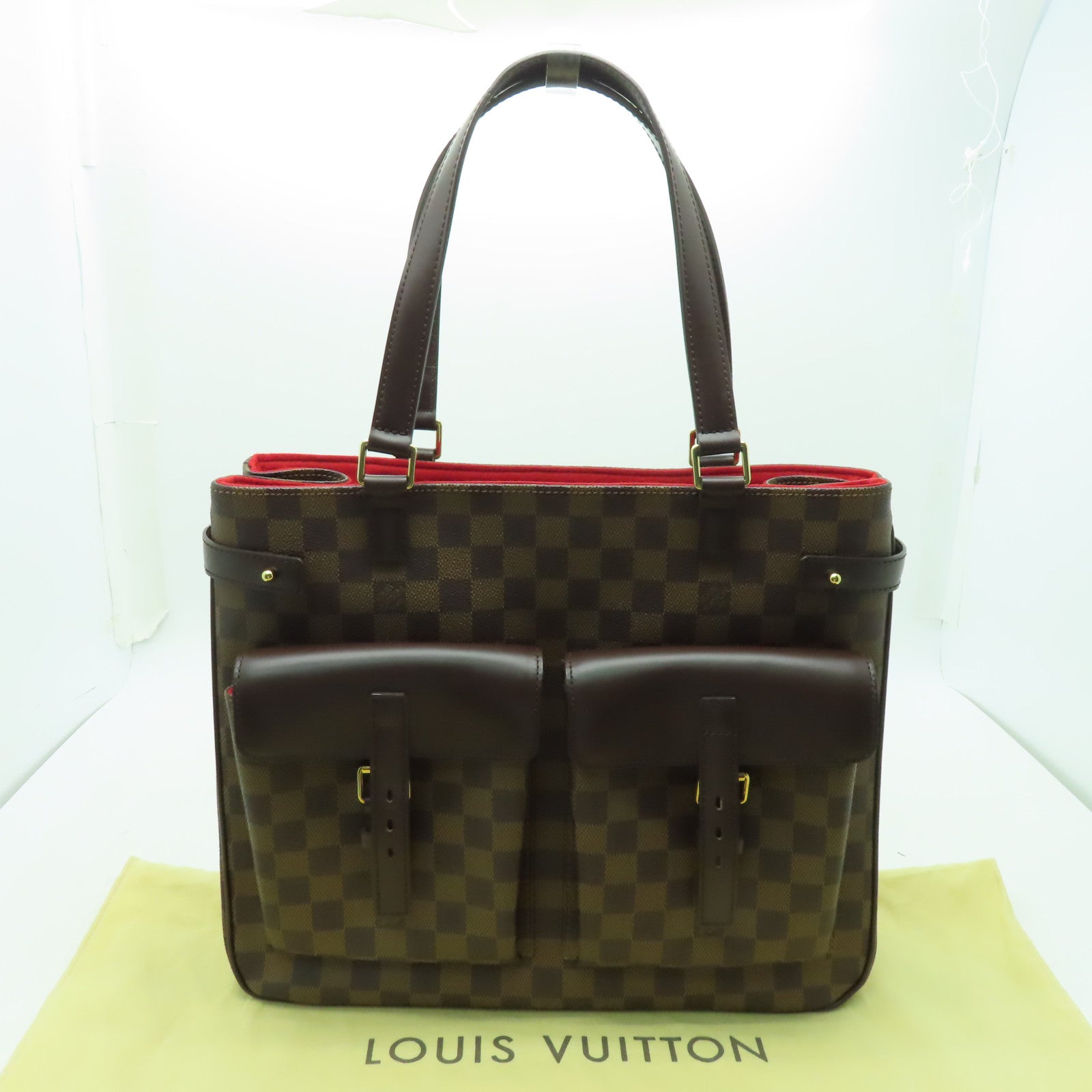 LOUIS VUITTON Damier Uzes金扣肩背袋啡色