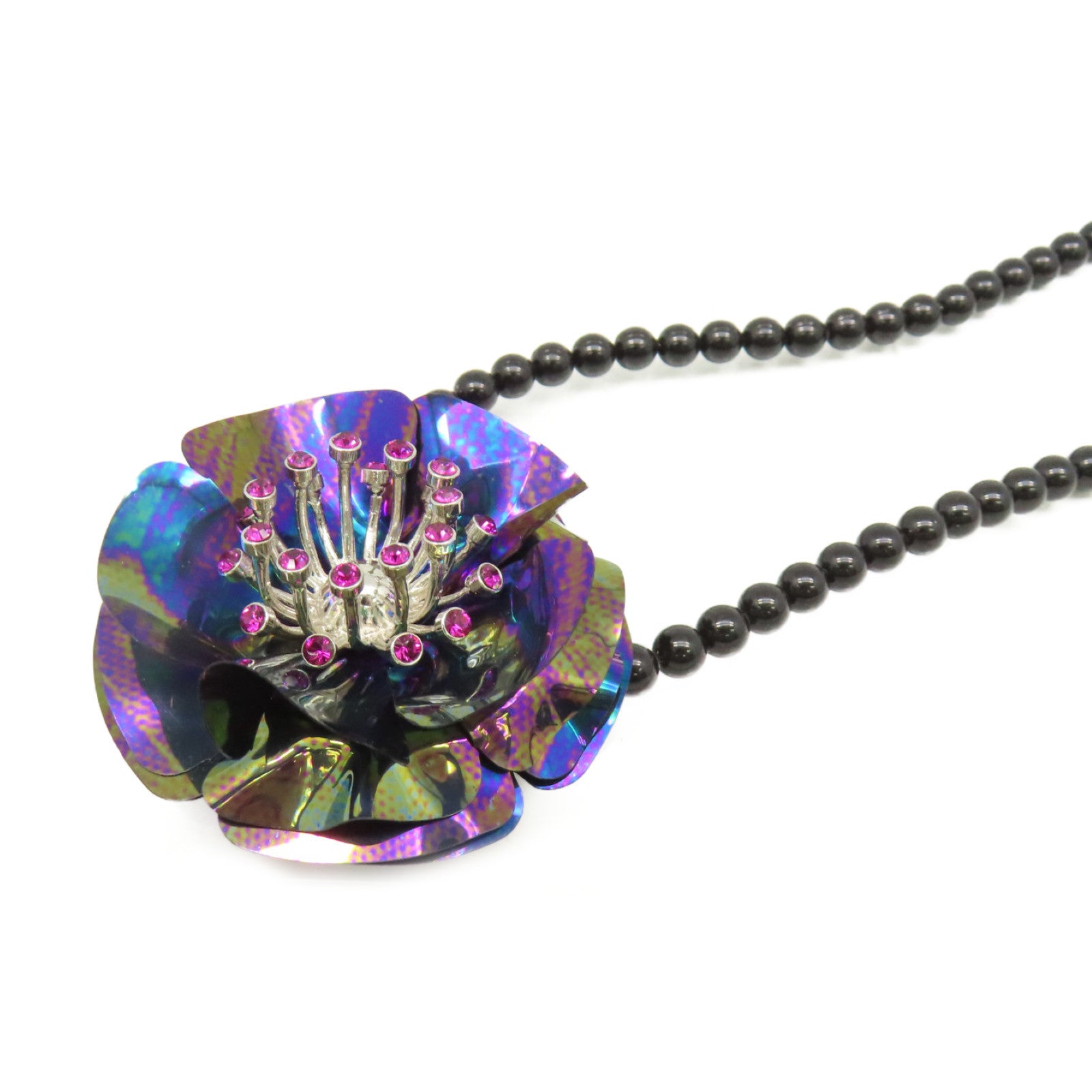Miu Miu PVC/金屬Necklace Brooch項鍊/胸針黑色/紫色