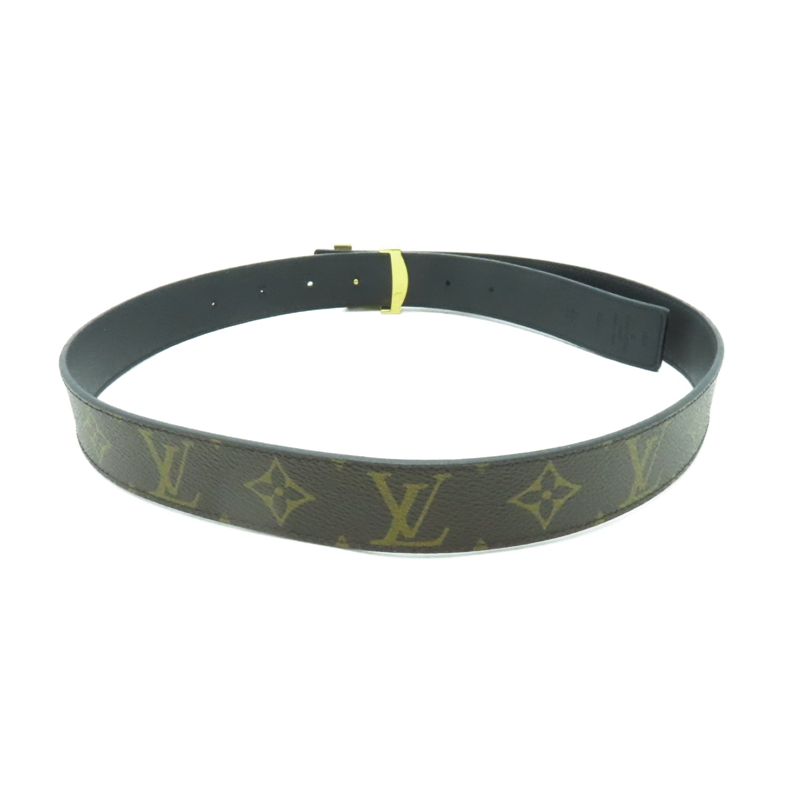 LOUIS VUITTON 【激減優惠】Monogram Belt 80cm金扣皮帶棕色