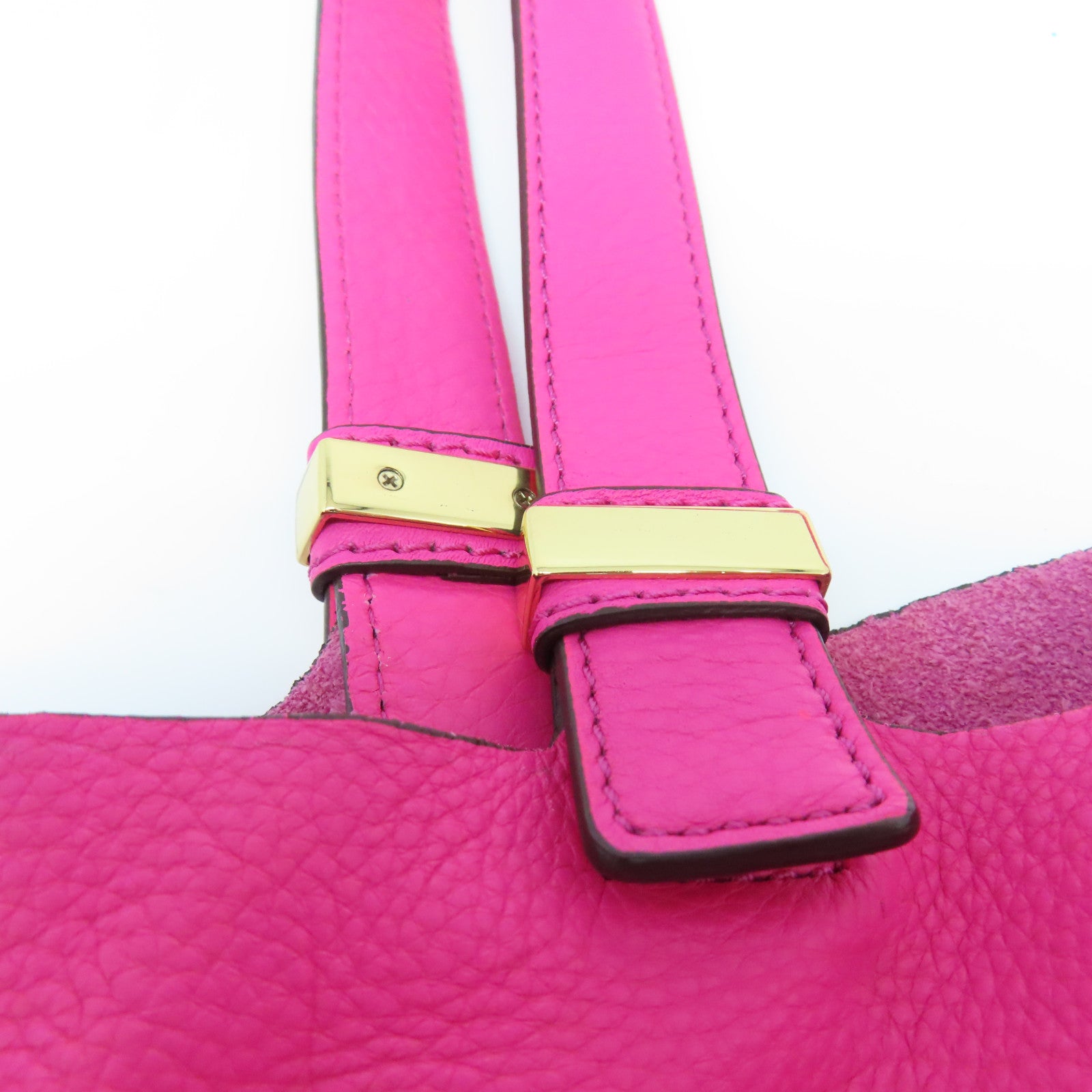 Michael Kors Leather Shoulder Bag Gold Buckle Pink