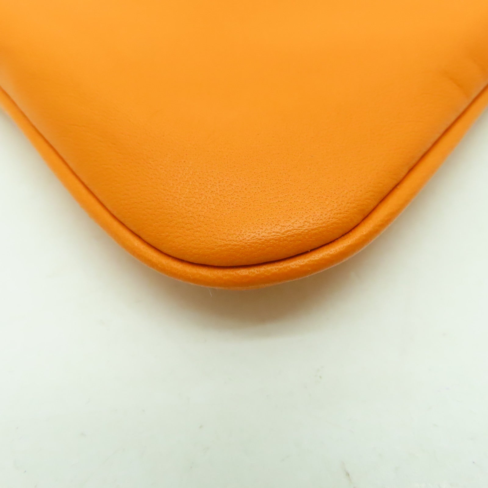 HERMES Swift皮革Aline銀扣肩背袋橘色