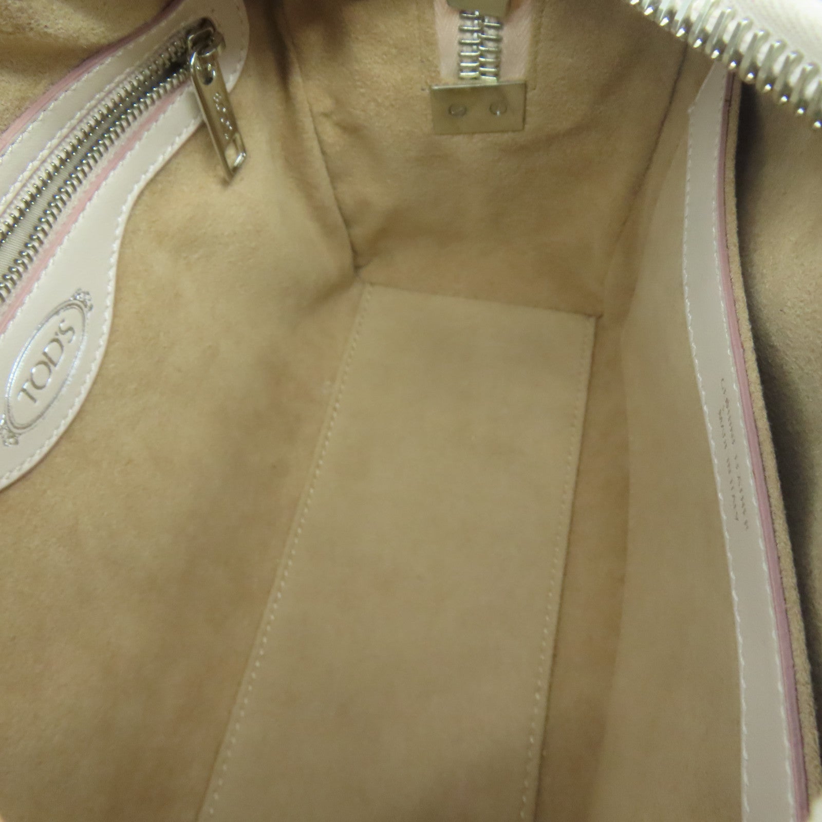 TOD’S 牛皮皮革Shoulder Bag銀扣手挽肩背兩用袋粉紅色
