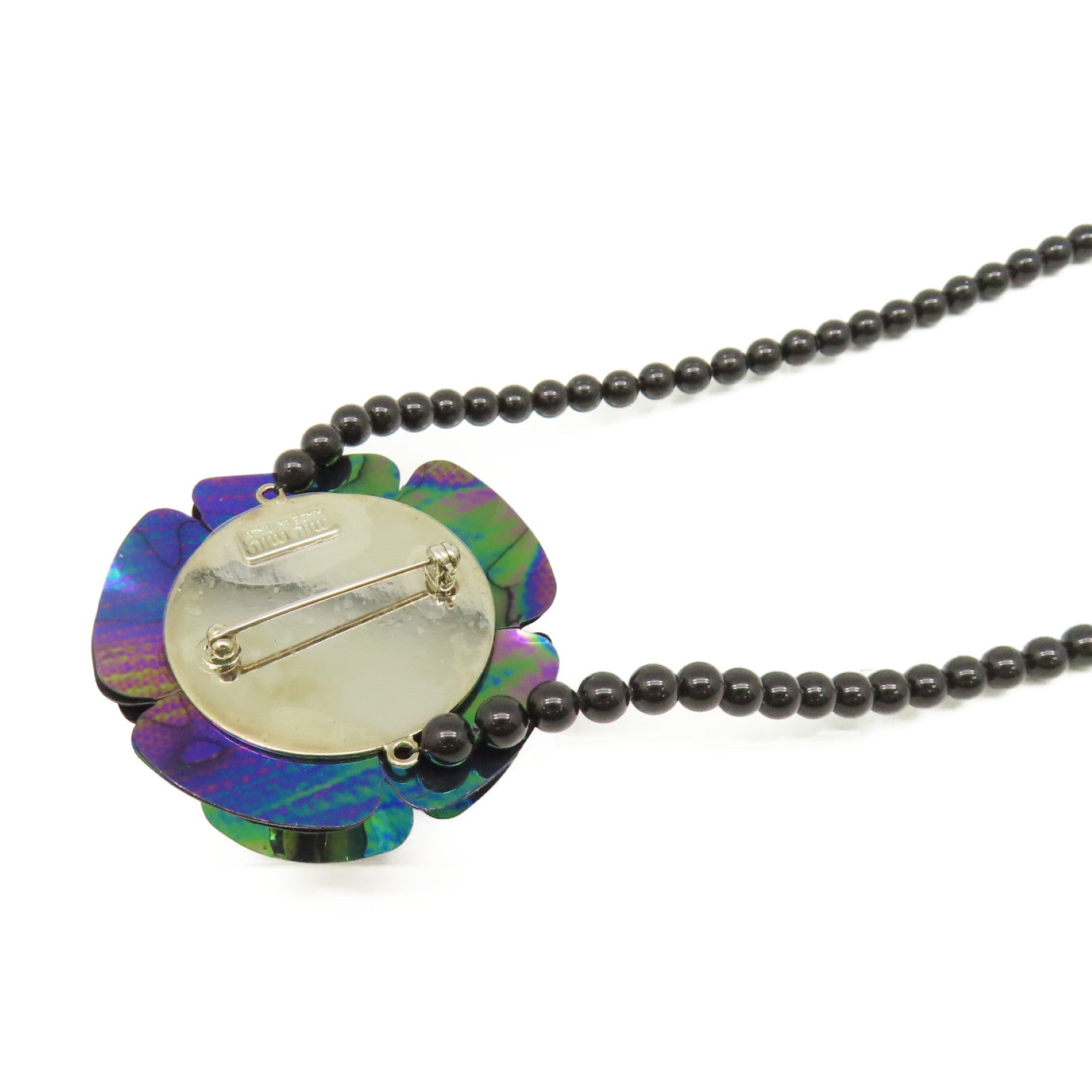 Miu Miu PVC/金屬Necklace Brooch項鍊/胸針黑色/紫色
