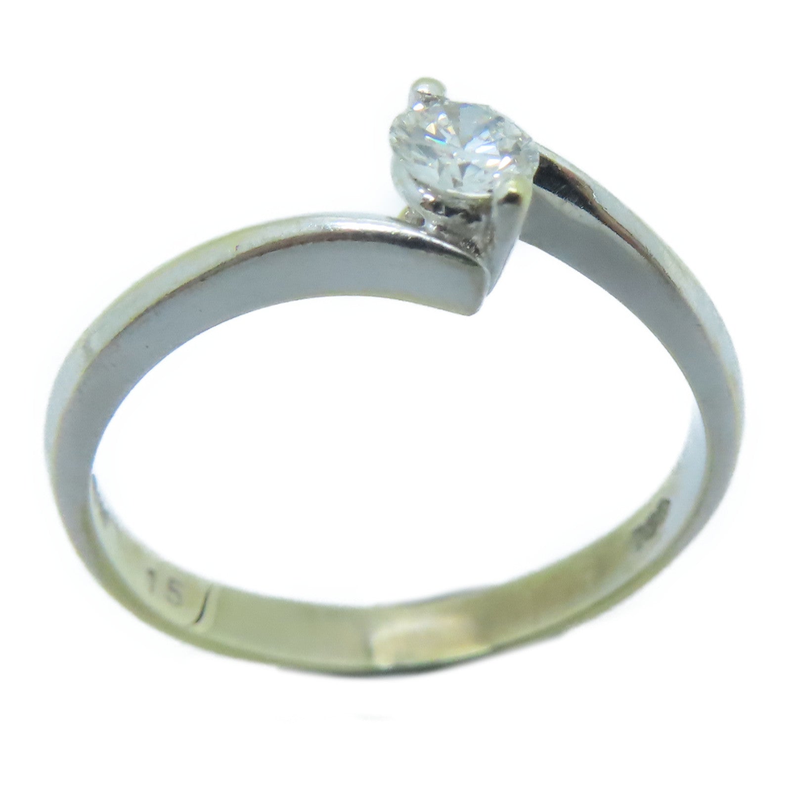 JEWELRY 18K White Gold Diamond Ring 0.15ct Diamond Ring US#5.5