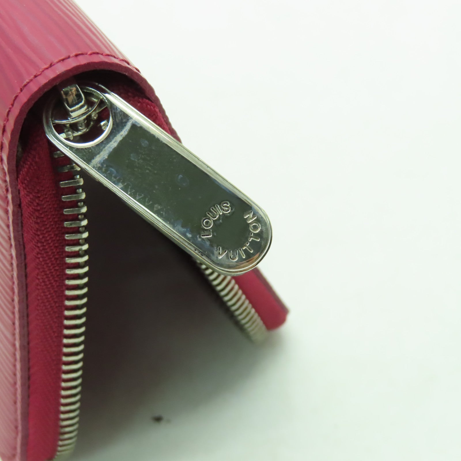 LOUIS VUITTON Epi Zipper Compact Wallet銀扣長錢包紅色