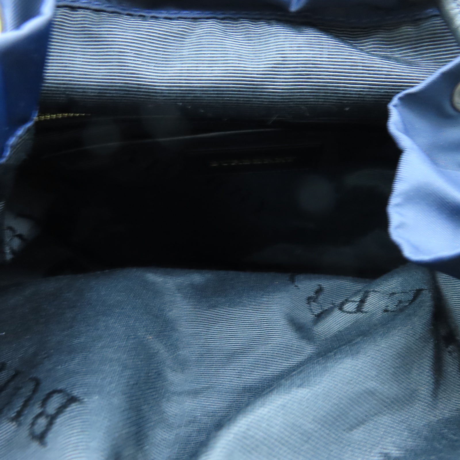 BURBERRY nylon Backpack gold buckle backpack blue