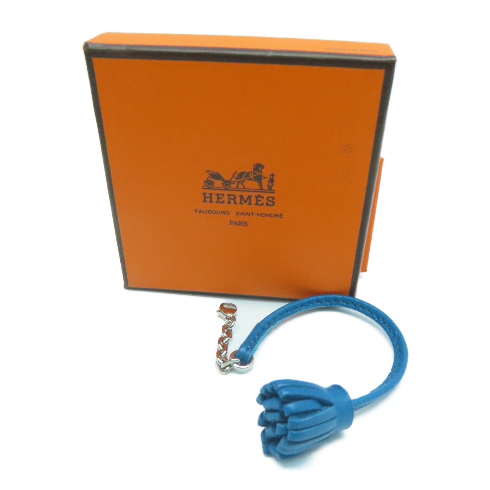 HERMES Swift皮革Carmencita Charm 掛飾藍色